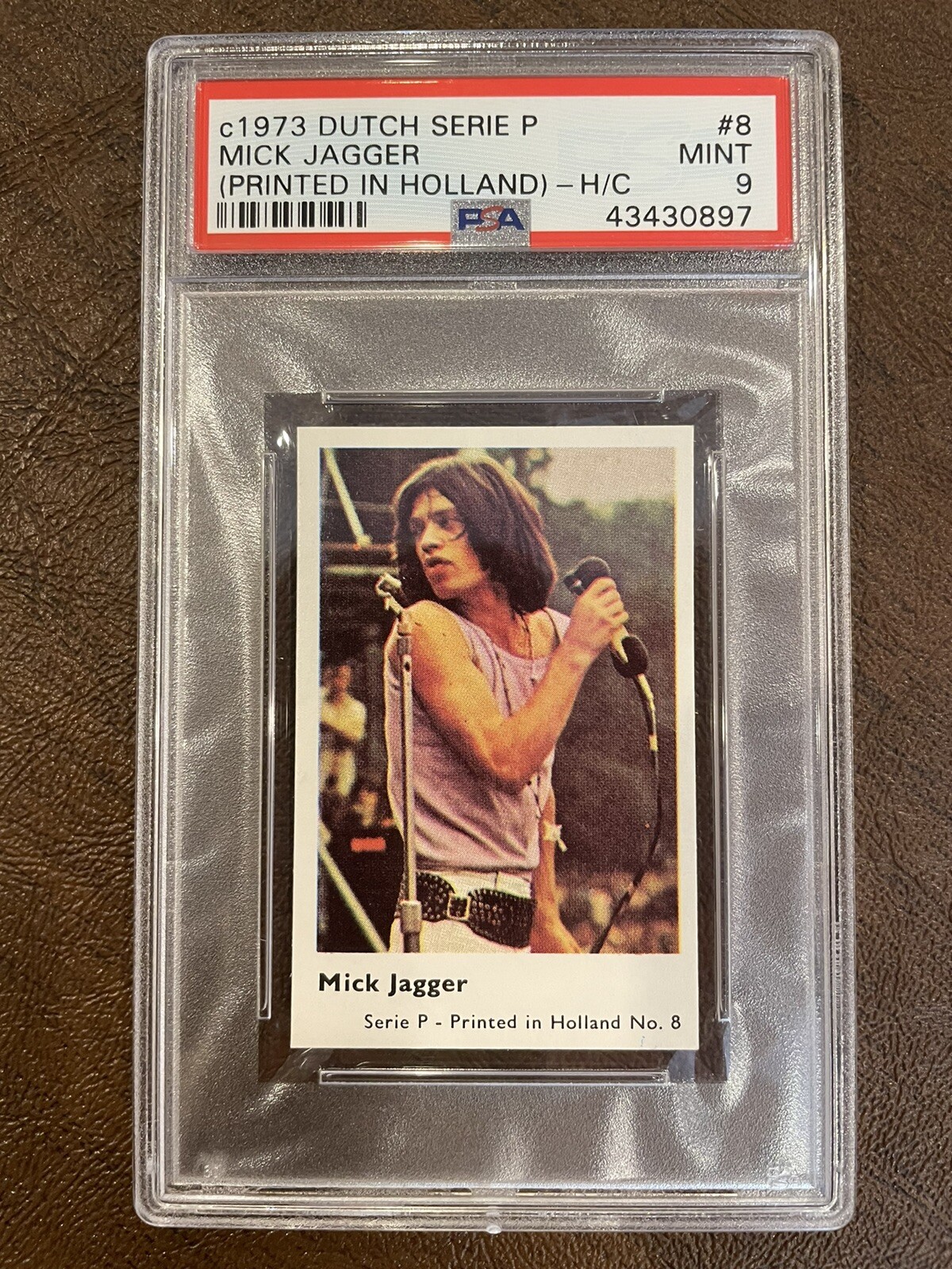 1973 DUTCH SERIES P #8 MICK JAGGER ROLLING STONES PSA 9 MINT Pop 1 ,No PSA 10s
