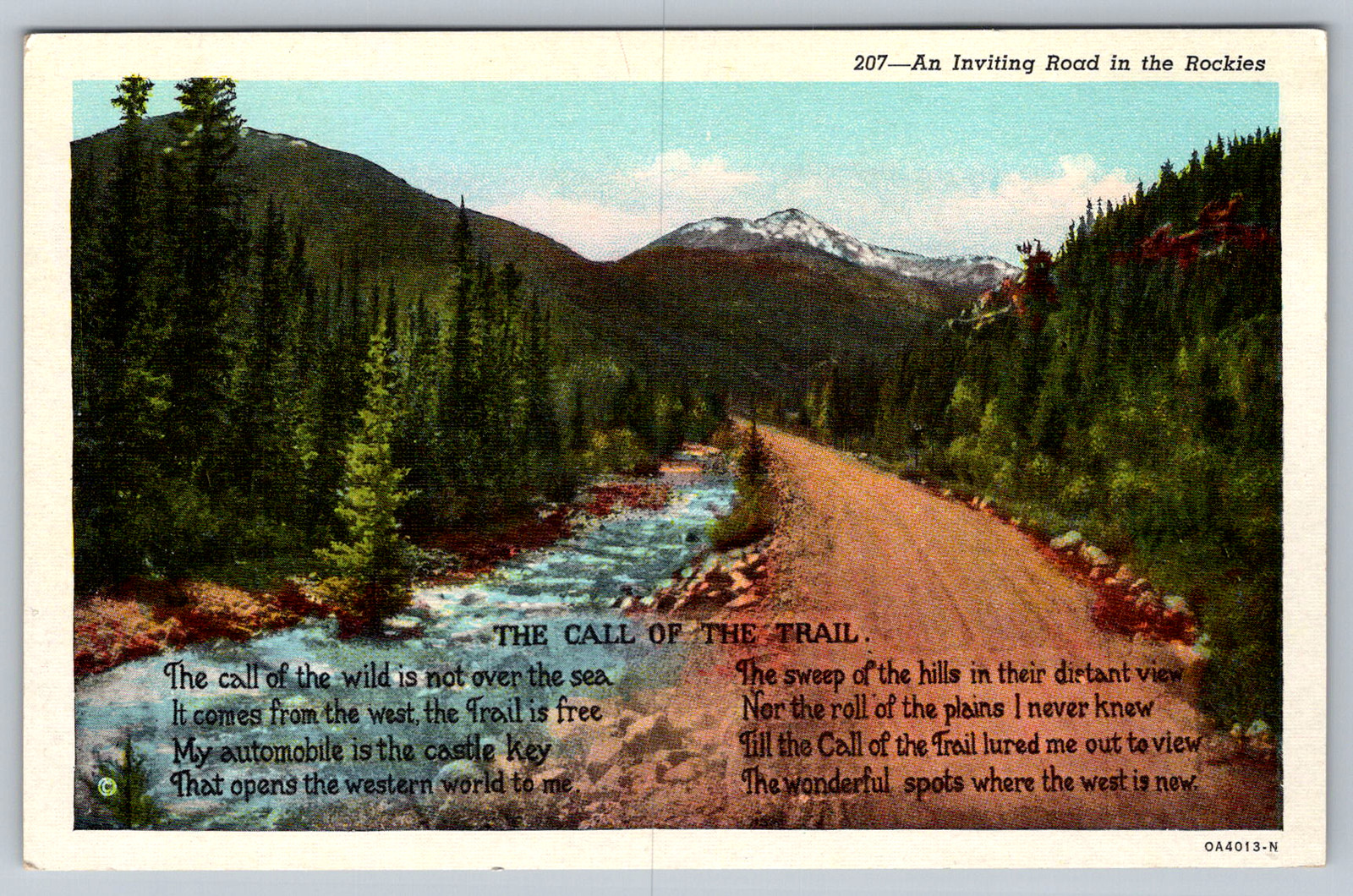 c1940s An Inviting Road in the Rockies Denver CO Postcard