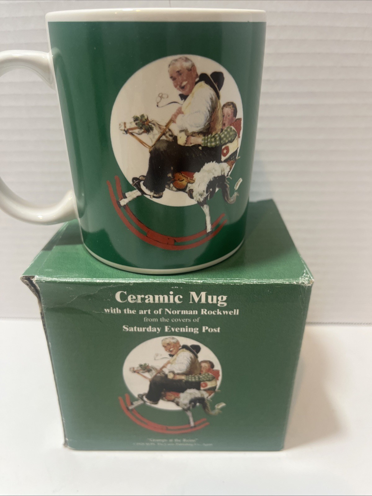 Vintage Ceramic Mug With The Art Of Norman Rockwell “Gramps At The Reins” Vintage Ceramic Mug With The Art Of Norman Rockwell “Gramps At The Reins”