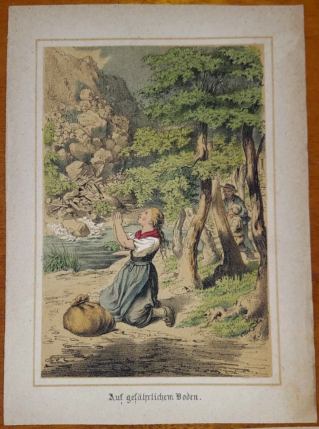 German Lithograph Lot Traditional Antique Prints Original 1877 
