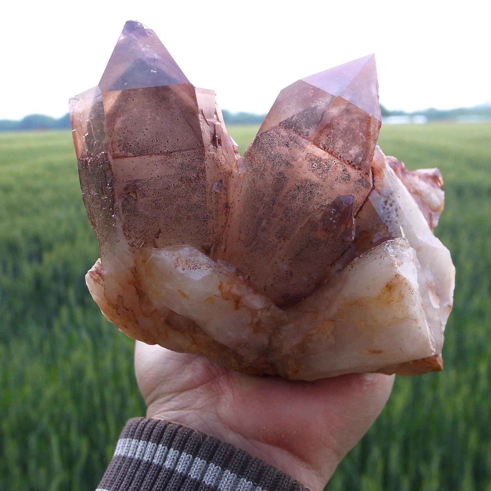 NEWLithium Quartz Phantom Pleiadian Diamantina Quartz Wand with Rising Pyramid