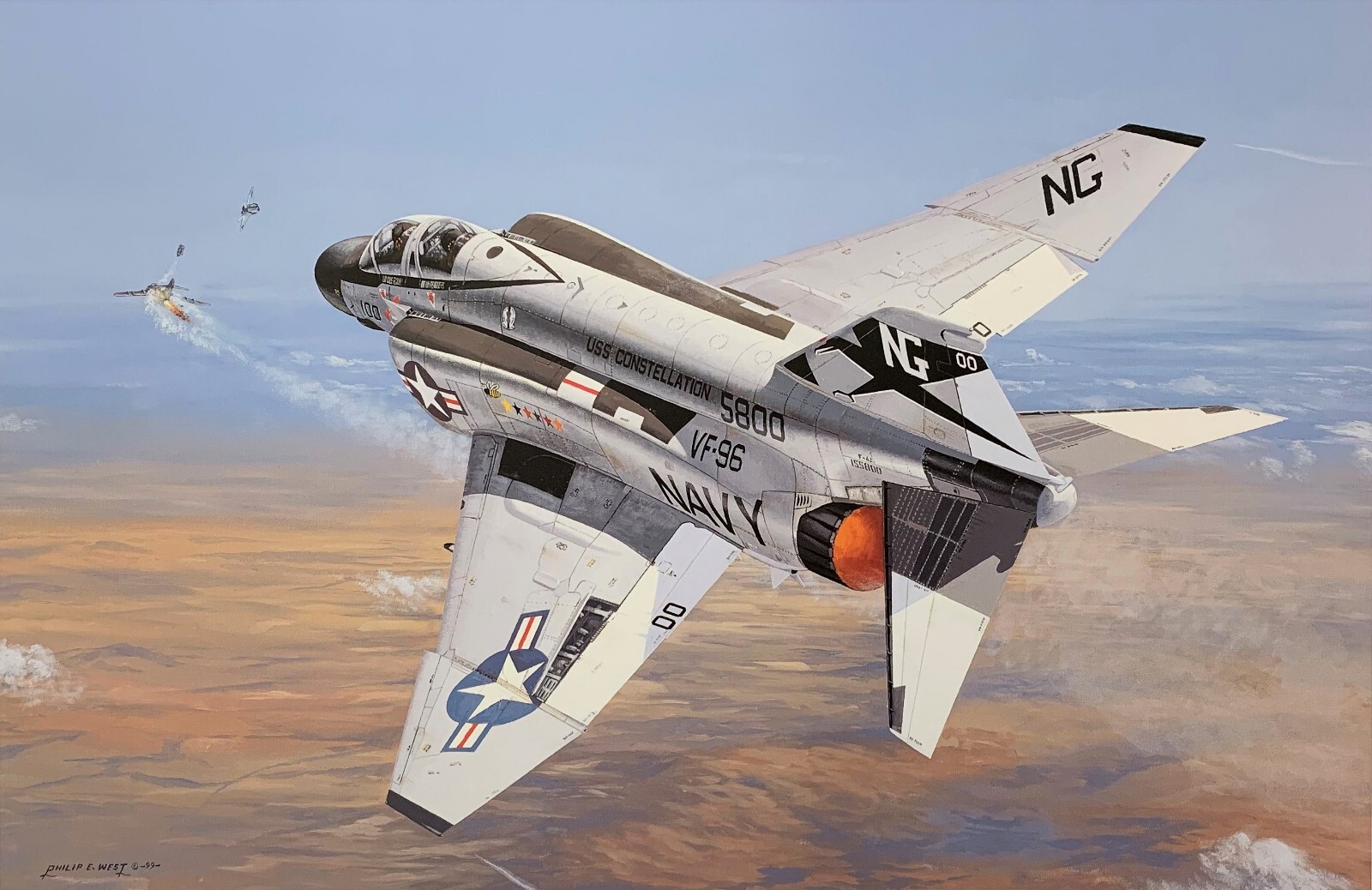 Showtime 100 by Phillip West aviation art featuring the F4 Phantom in Vietnam