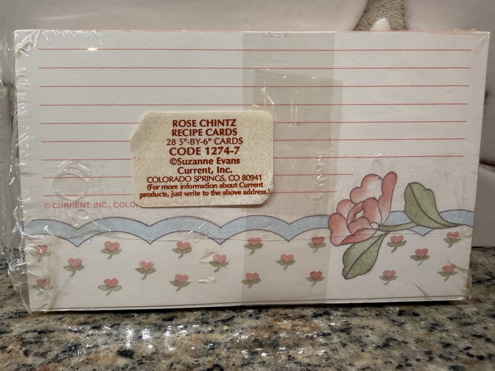 Vintage Current Recipe Cards Rose Chintz Floral