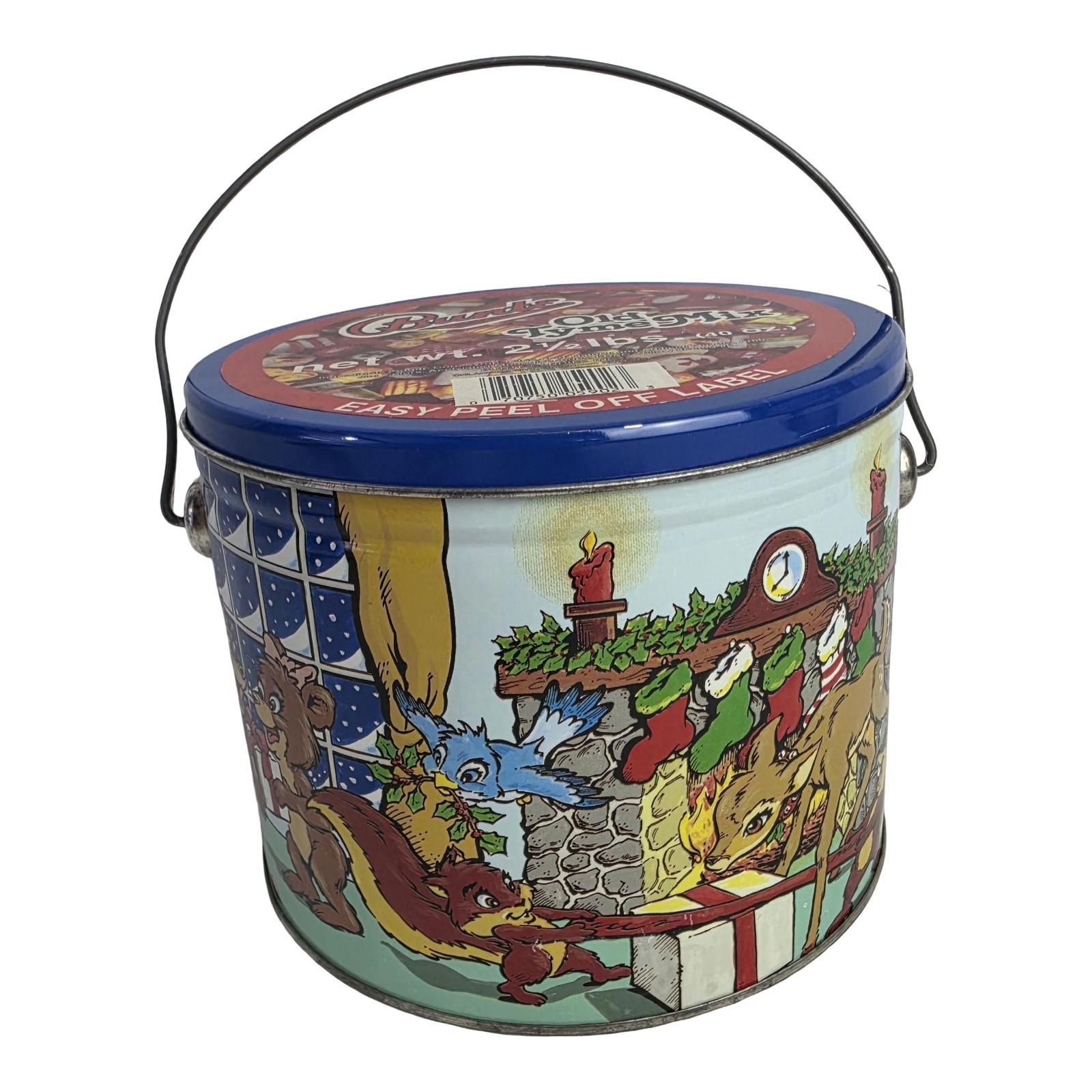 Vintage Bunte Old Tyme Candy Tin Christmas Animals Holiday Handle 5.5 × 6.75 Vintage Bunte Old Tyme Candy Tin Christmas Animals Holiday Handle 5.5 × 6.75