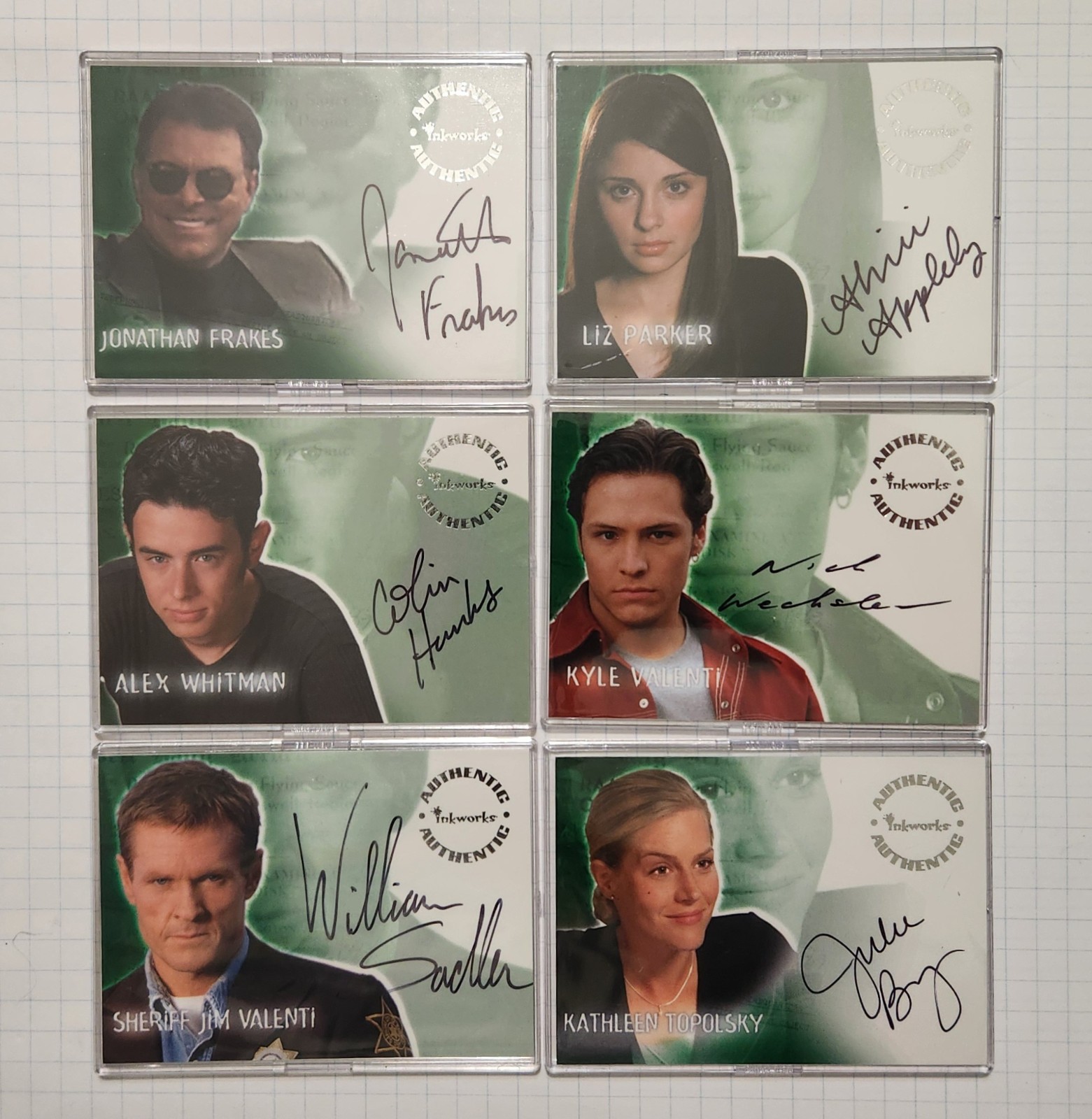 Roswell *Complete* Season One (x6) Autograph Cards #A1-A6 (Inkworks 2000)