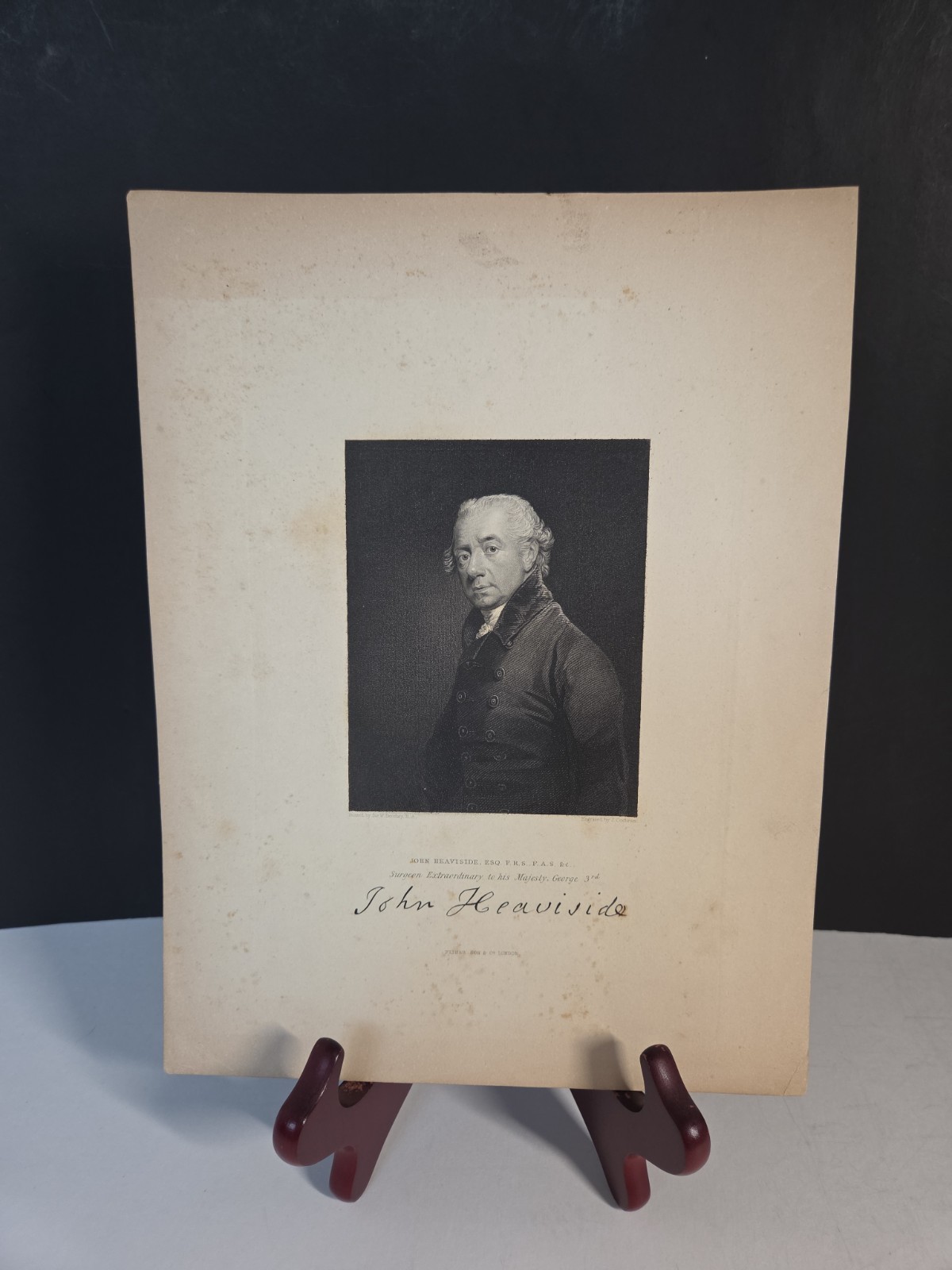 Antique John Heaviside Surgeon to King George III Steel Engraved Portrait Print
