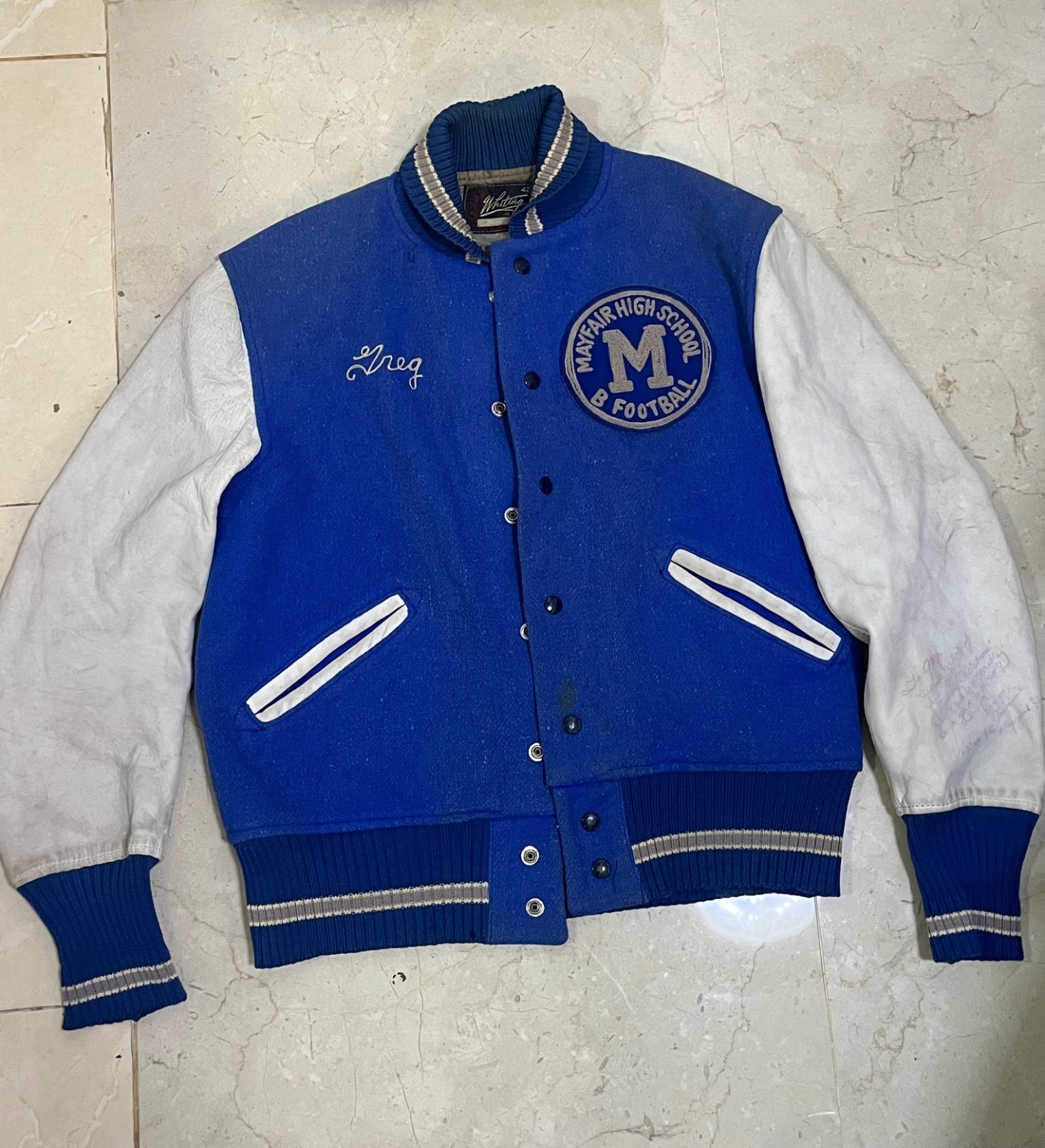 Vintage varsity  jacket 1960s HL Whiting mayfair high school b football