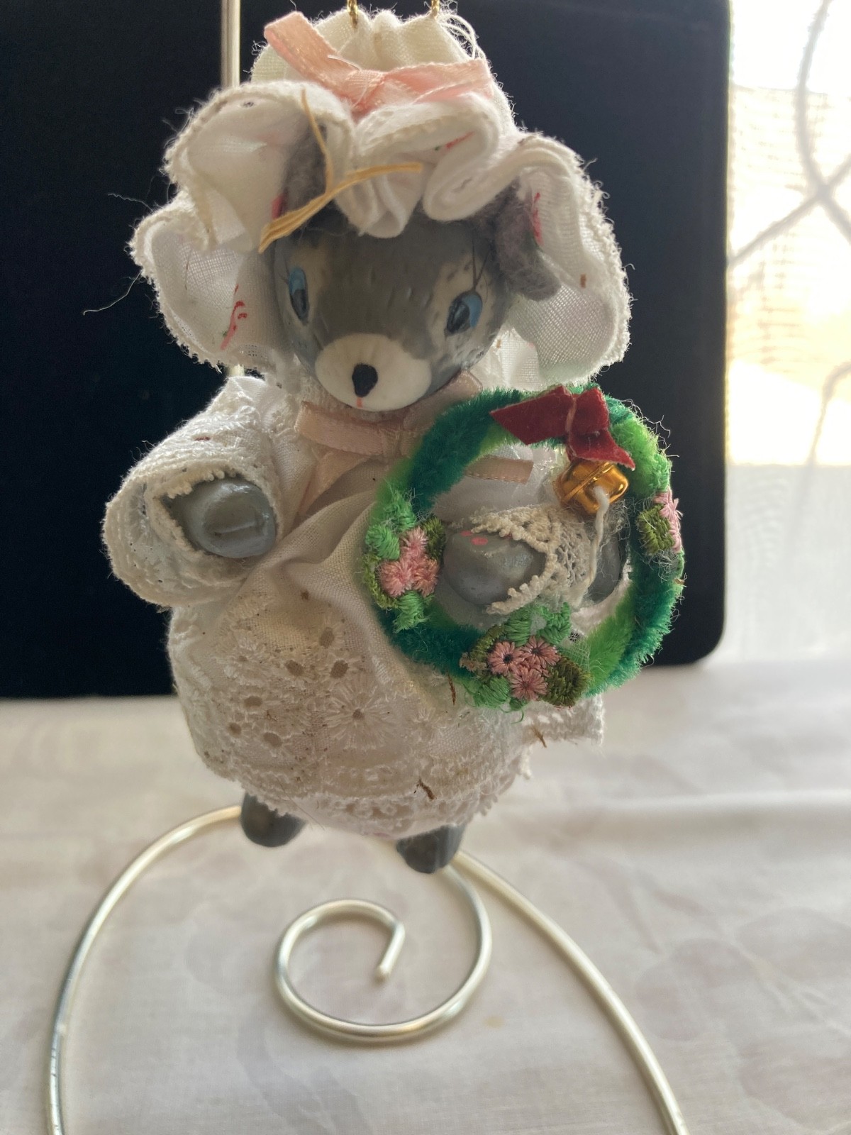 Vintage Cloth & Wood Christmas Mouse Ornament Vintage Cloth & Wood Christmas Mouse Ornament