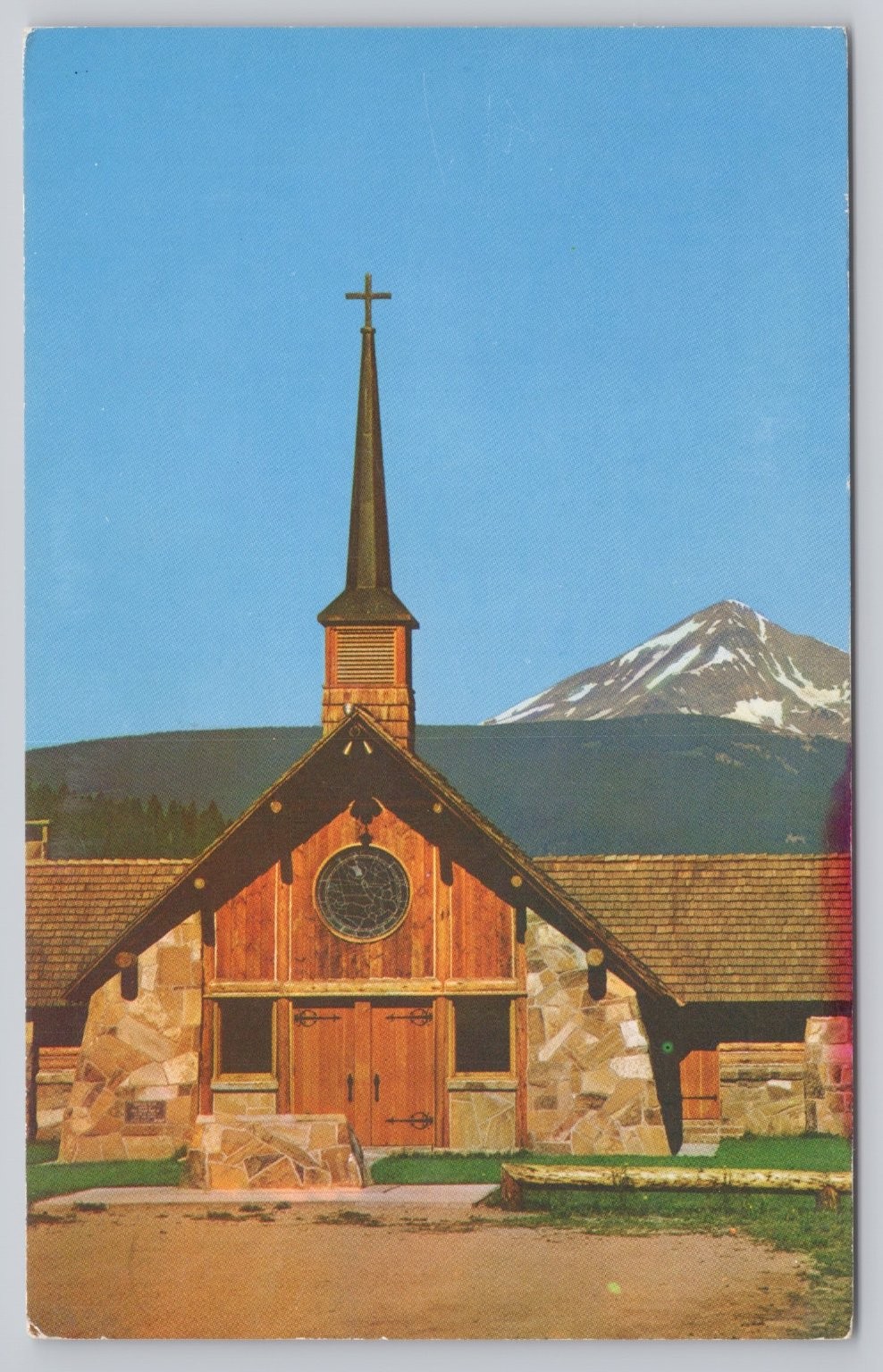 Soldier\'s Chapel Lone Mountain Montana Postcard 1968 Yellowstone Posted