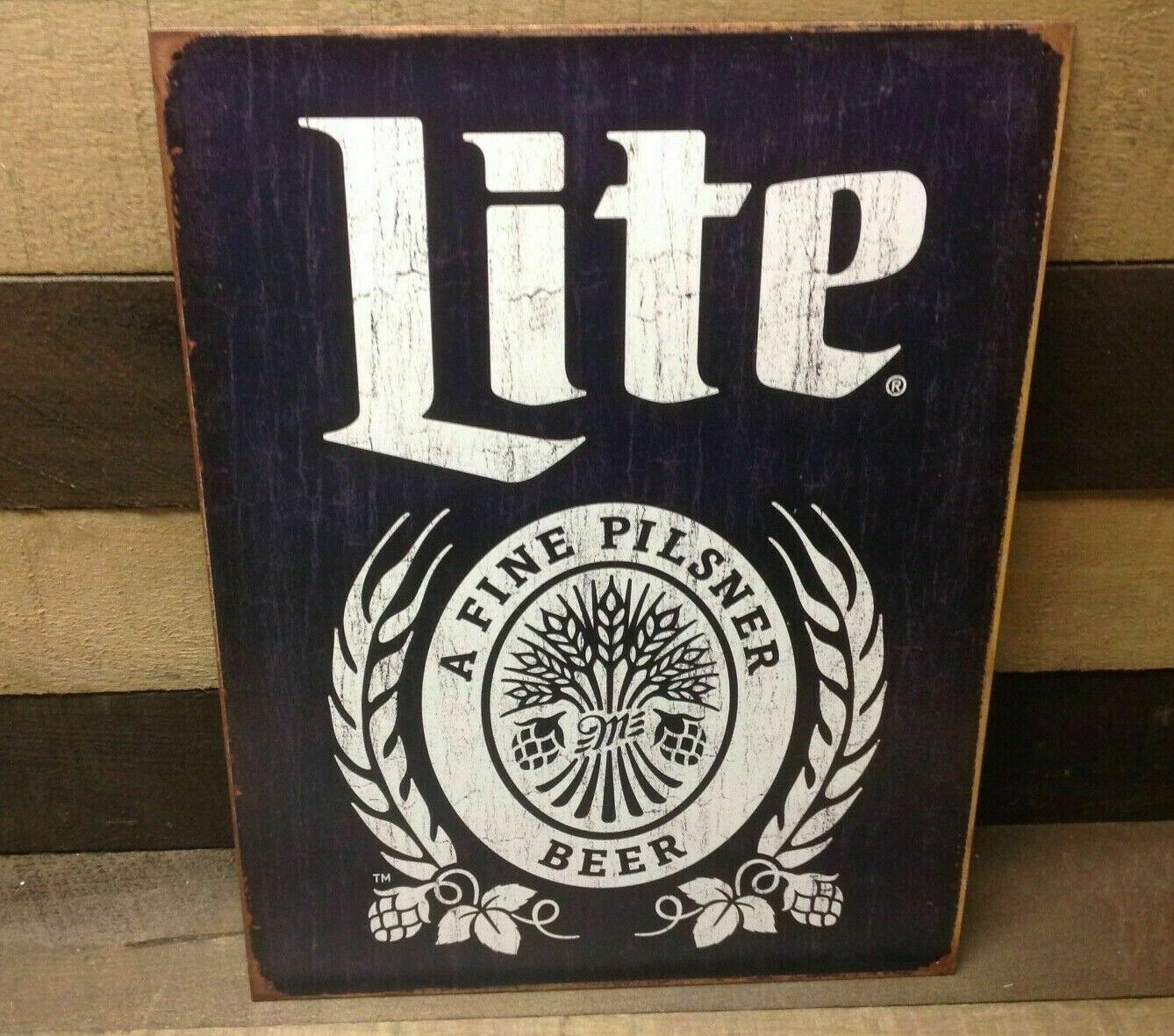 Miller Lite Beer Tin Metal Sign Wall Garage Classic Fine Pilsner
