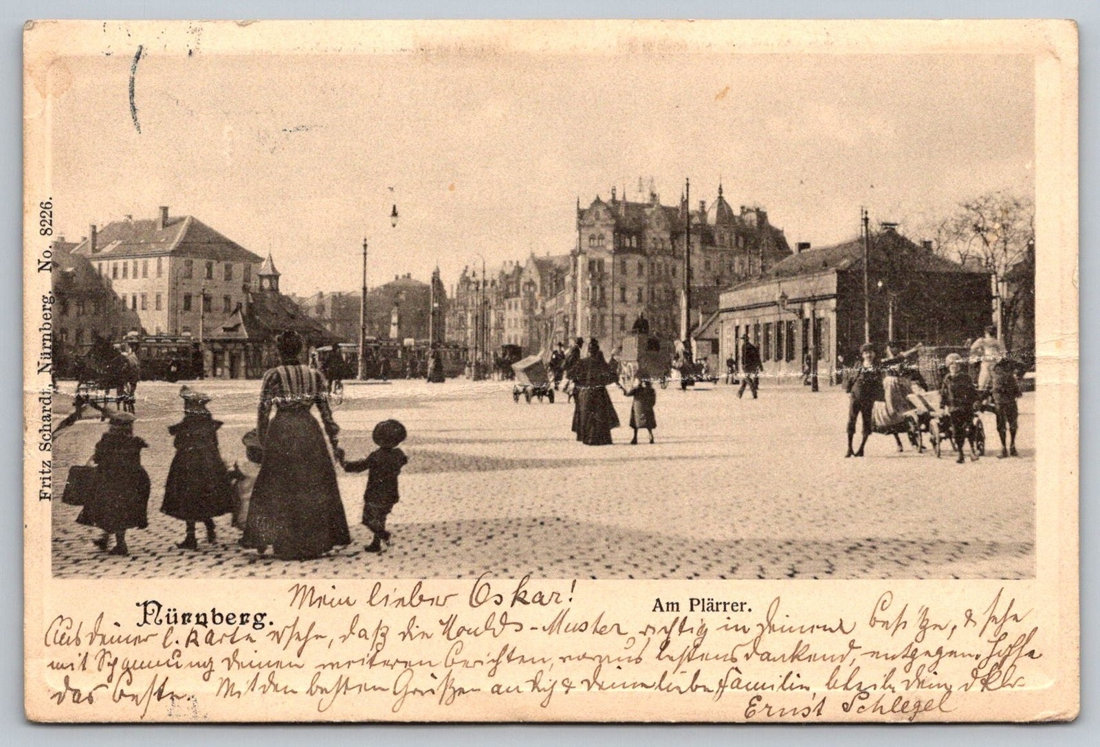 Am Plärrer Nuremberg Germany Postcard city square street scene children Bavaria Am Plärrer Nuremberg Germany Postcard city square street scene children Bavaria