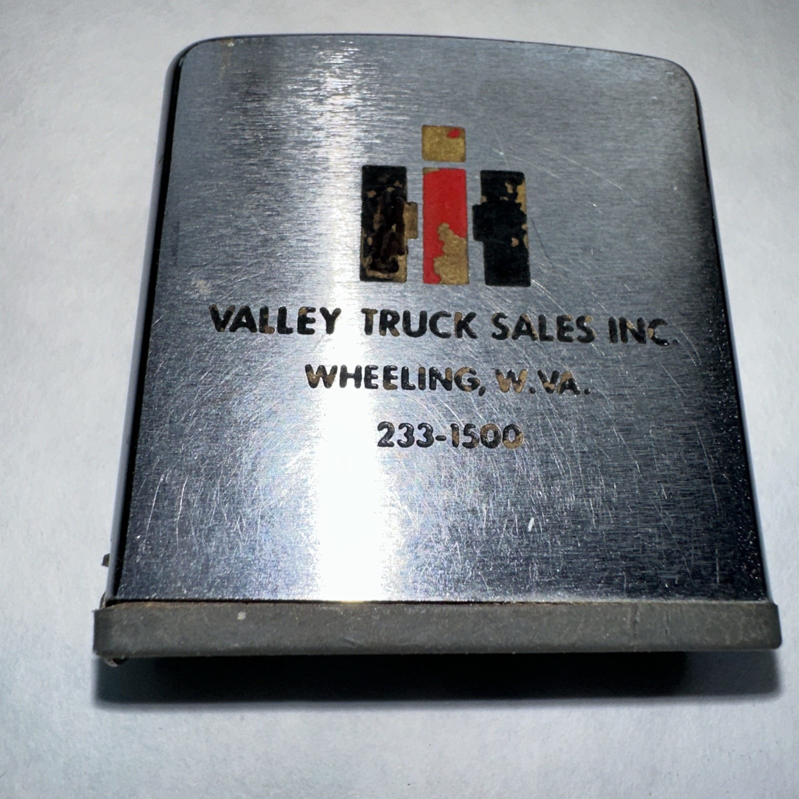 VINTAGE 1970’s INTERNATIONAL HARVESTER Wheeling WV ZIPPO RULE RARE