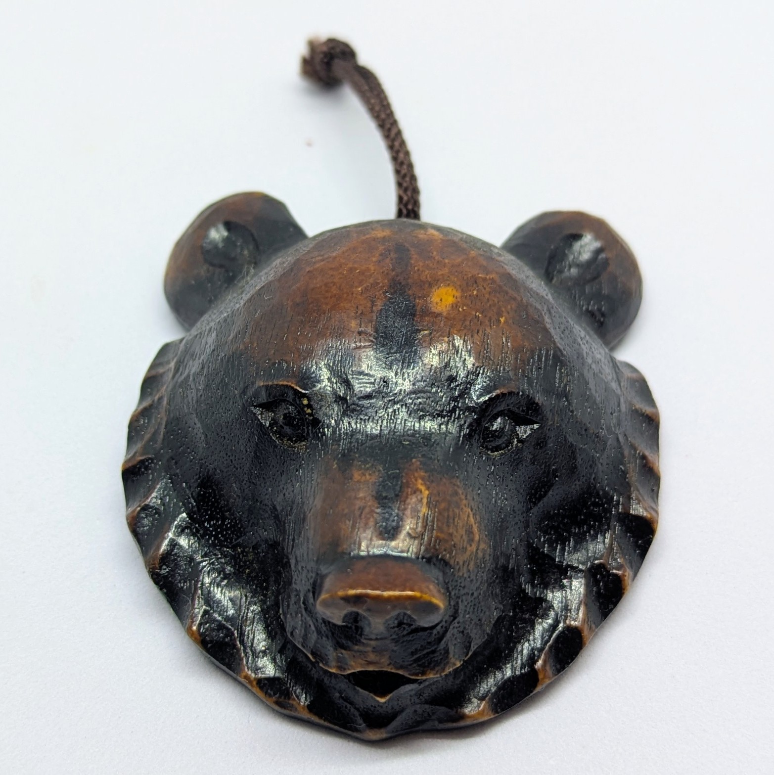 Vtg Japanese Kibori Kuma Wood Carved Bear Bottle Opener Folk Art Figure