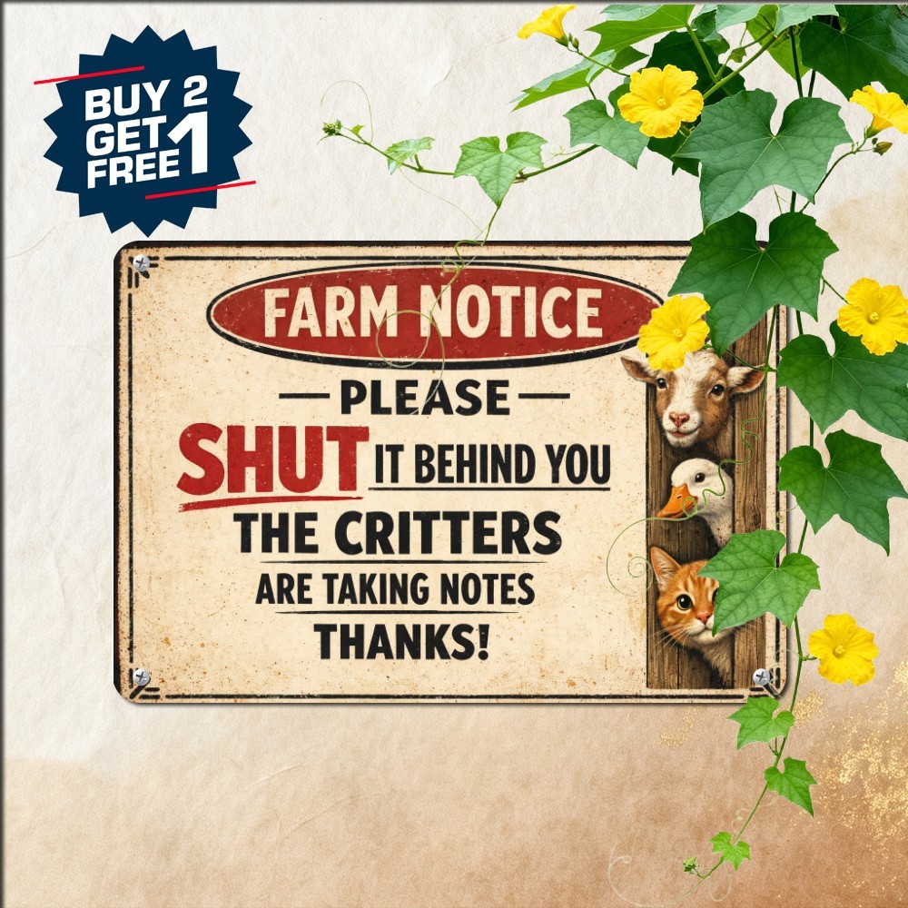 Funny Farmhouse Country Humor Metal Sign Rustic Barnyard Wall Decor 8x12 In