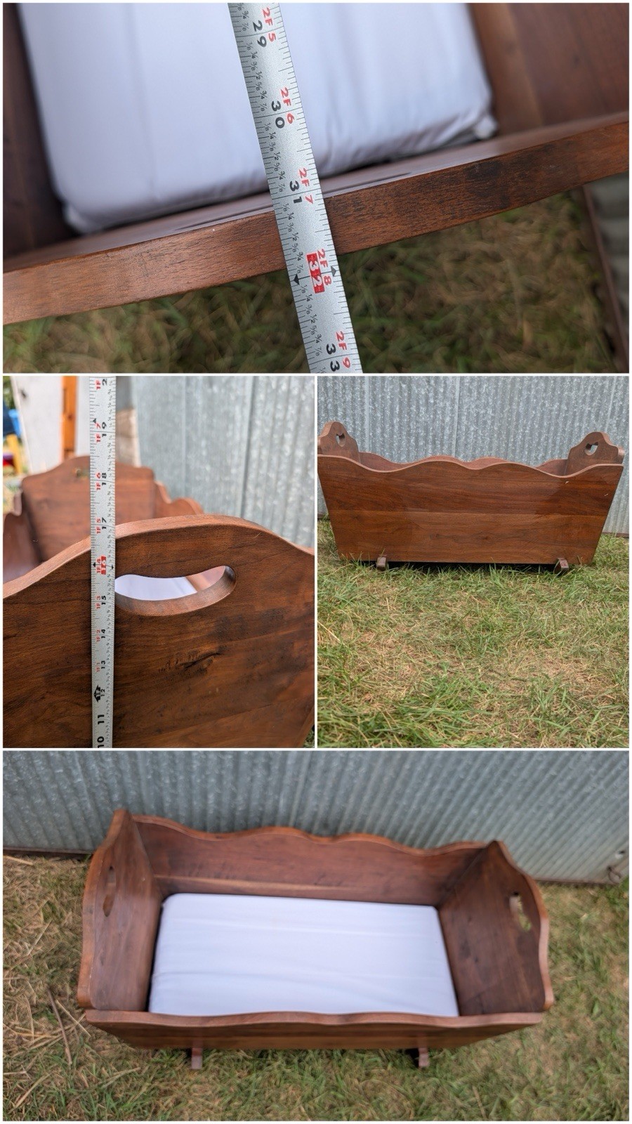 Vintage Handmade Solid black walnut- Baby Cradle – Family Heirloom – 1984/85