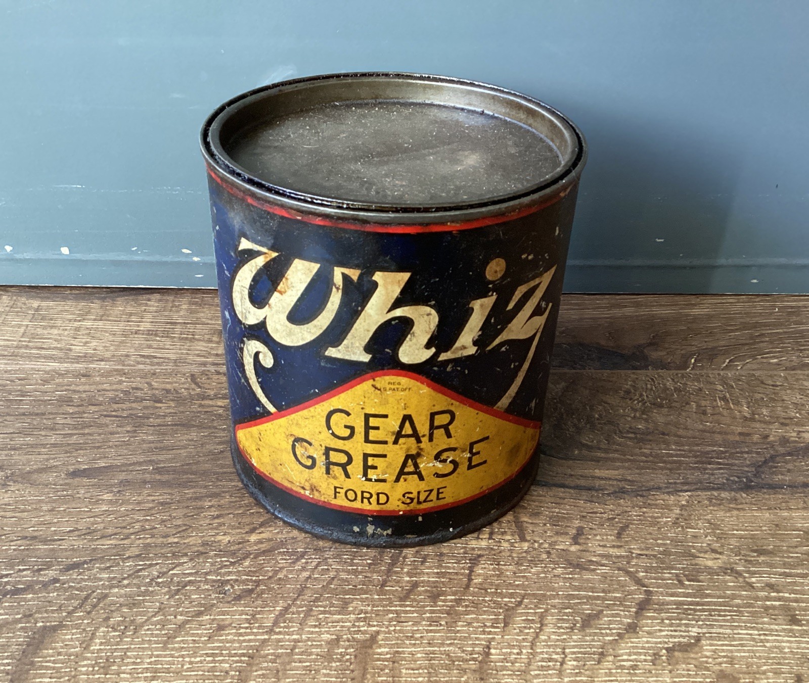 Vintage Whiz Gear Grease FORD SIZE Can Gas Service Station 3 Lb ALMOST FULL
