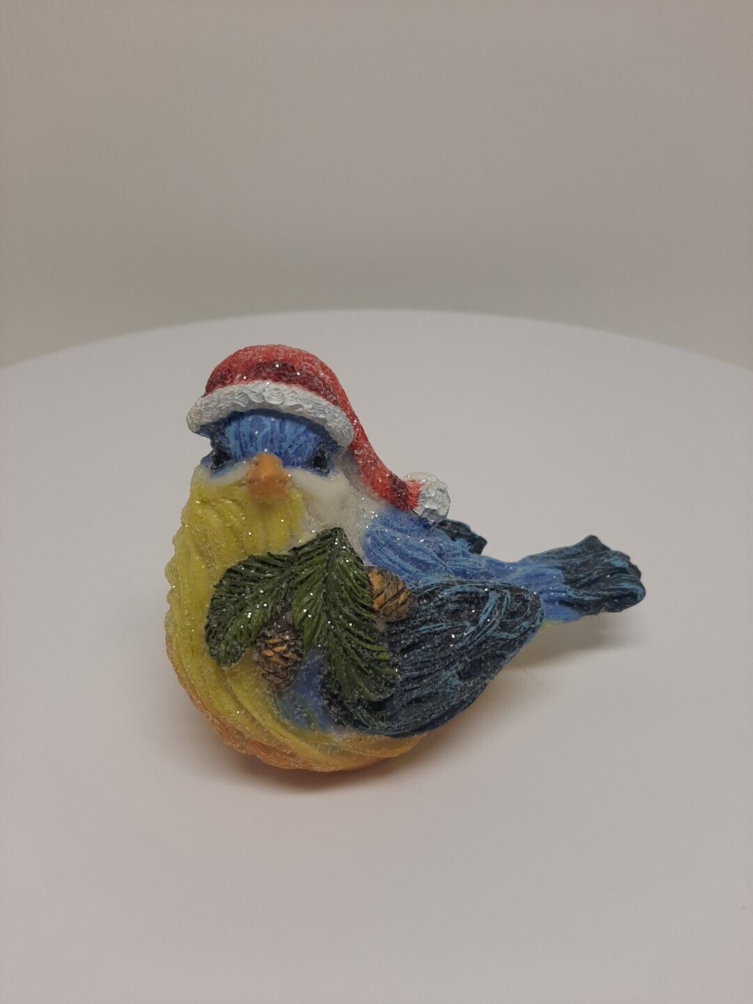 Vintage Blue Resin Holiday Christmas Bird Figurine 3.5\