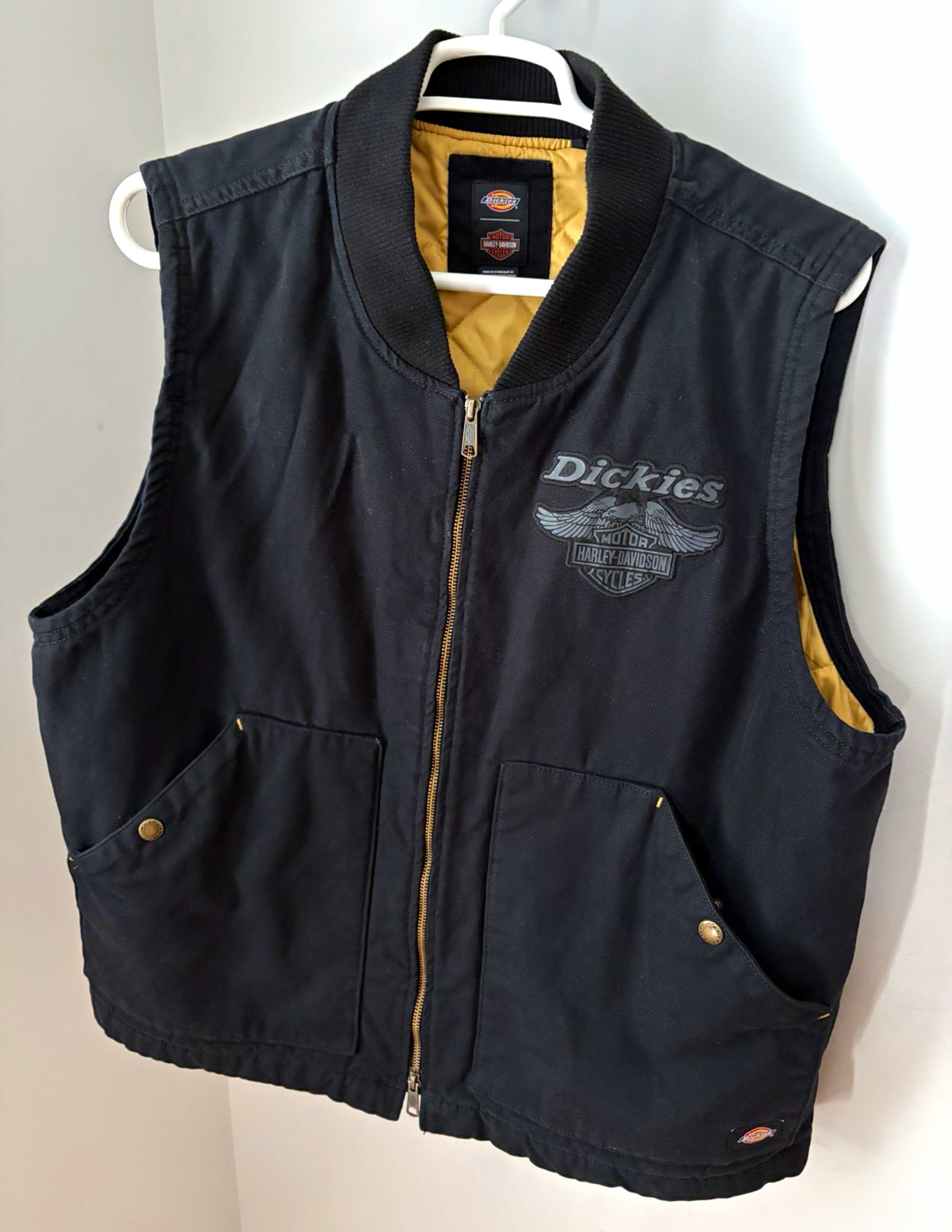 Harley-Davidson x Dickies Men's Quilted Canvas Vest, Anthracite, XL