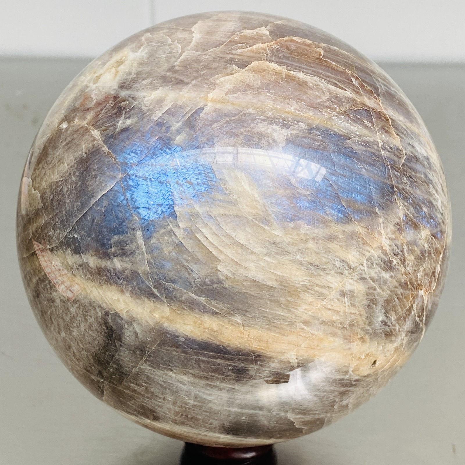 Natural Gray moonstone sphere quartz Crystal ball Healing 3280G (7.23LB)