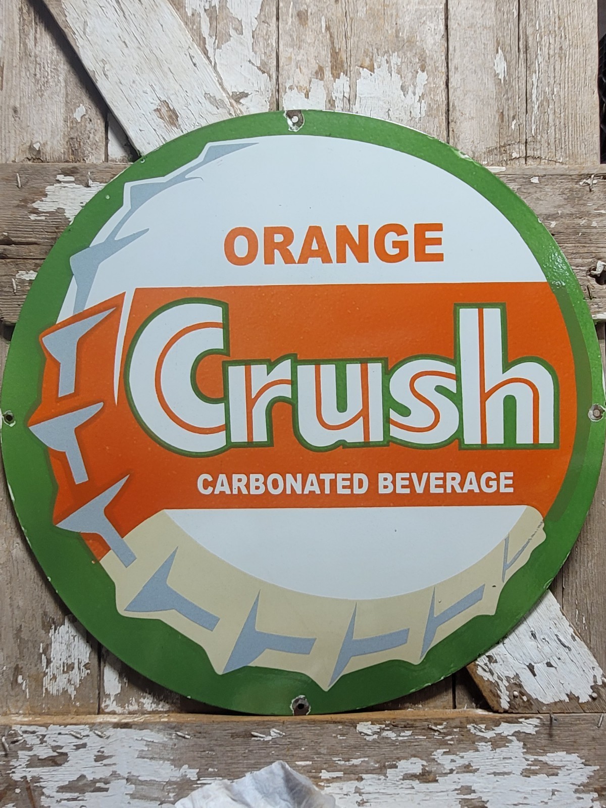 VINTAGE ORANGE CRUSH PORCELAIN SIGN RARE OLD 30