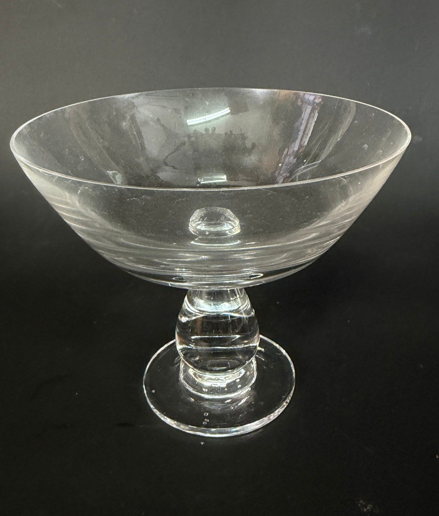 Vintage Clear Crystal Pedestal Compote with Flared Bowl: Vintage Centerpiece