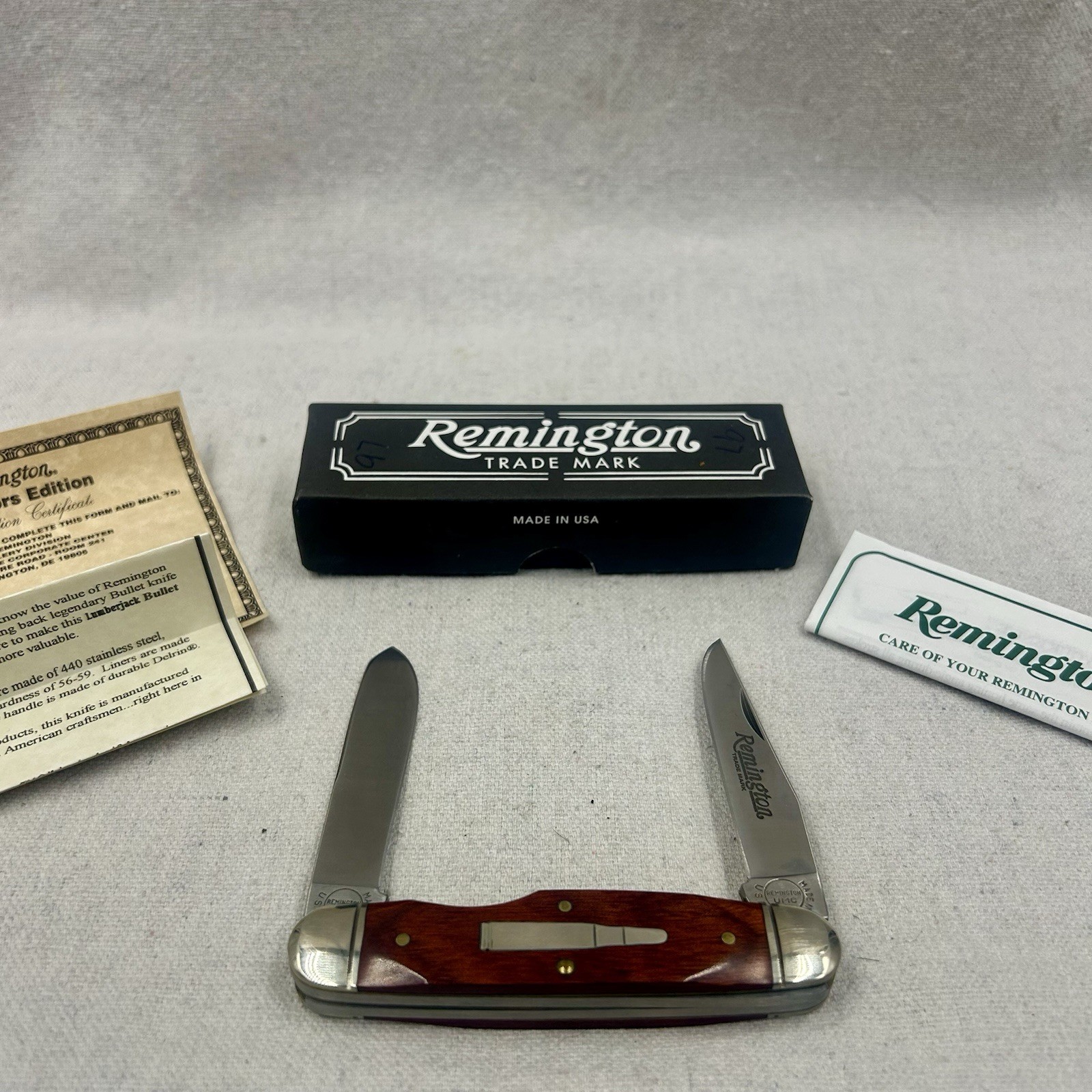 Vintage 1997 Remington R4468 Lumberjack Bullet 2 Blade Pocket Knife - NIB