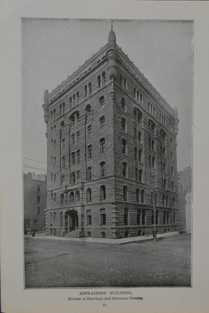 Chicago Downtown Harrison and Sherman Architecture Antique Art 1902