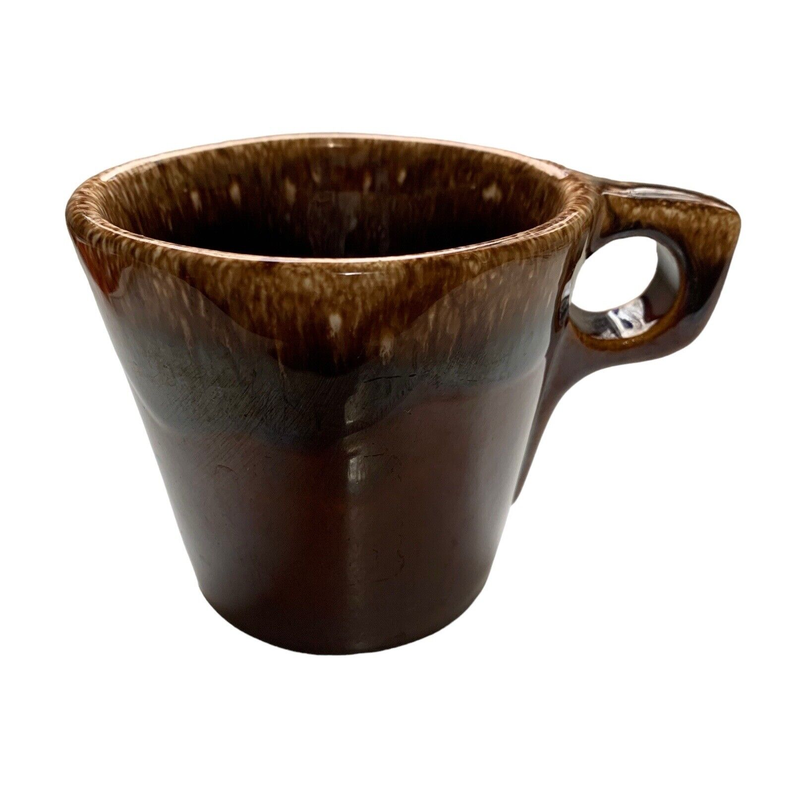 Vintage Hull Coffee Mug Tea Cup Brown Drip Glaze Pottery Ovenproof USA