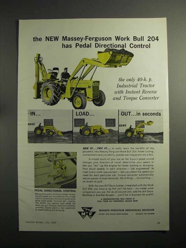1959 Massey-Ferguson Work Bull 204 Tractor Ad