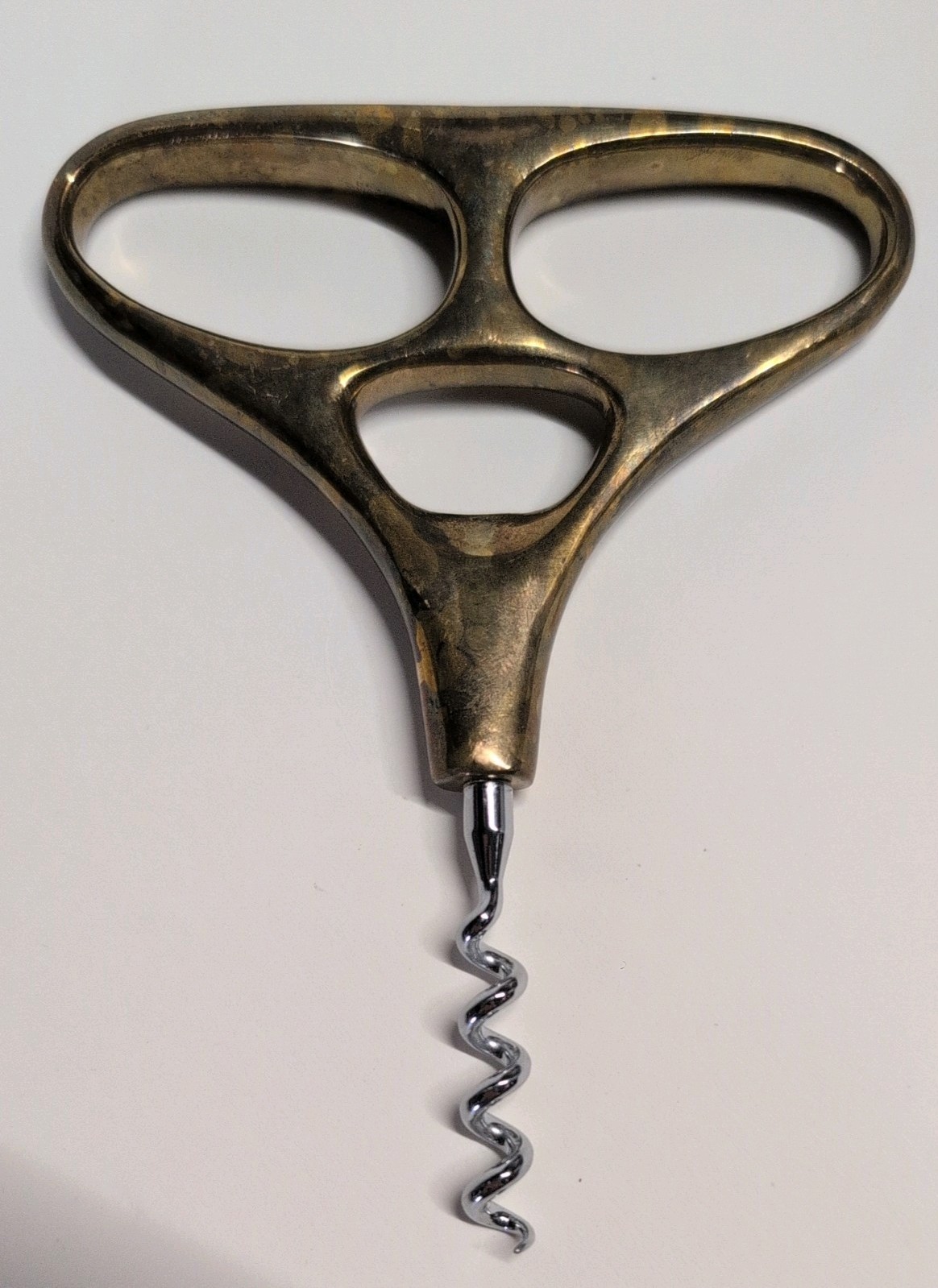 Vintage Brass Skull Corkscrew Carl Aubock Vienna MCM 1950s Designer Barware