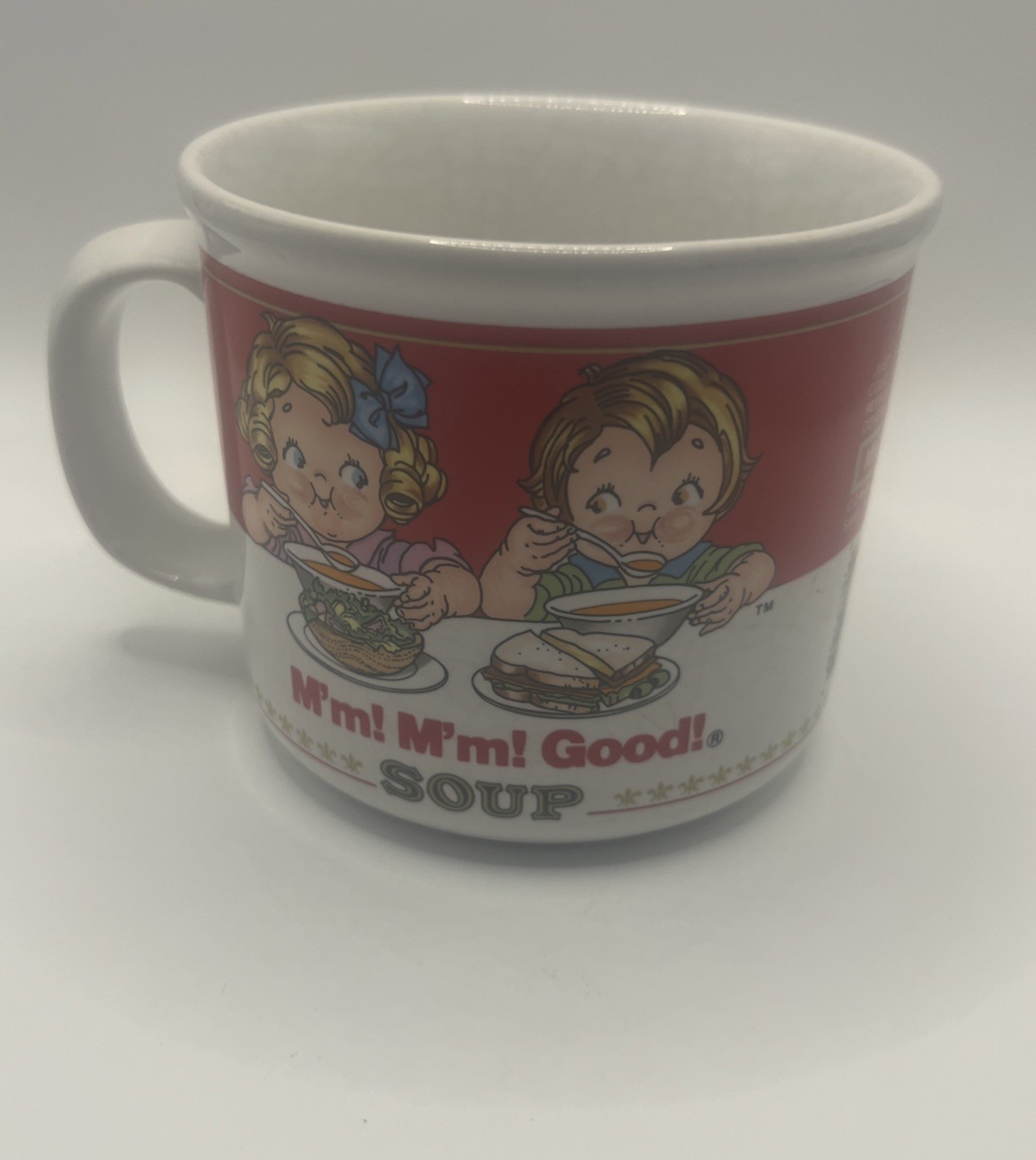 Vintage 1989 Campbell's Soup Mm Mm Good Soup 14oz Cup Bowl Coffee Mug Westwood