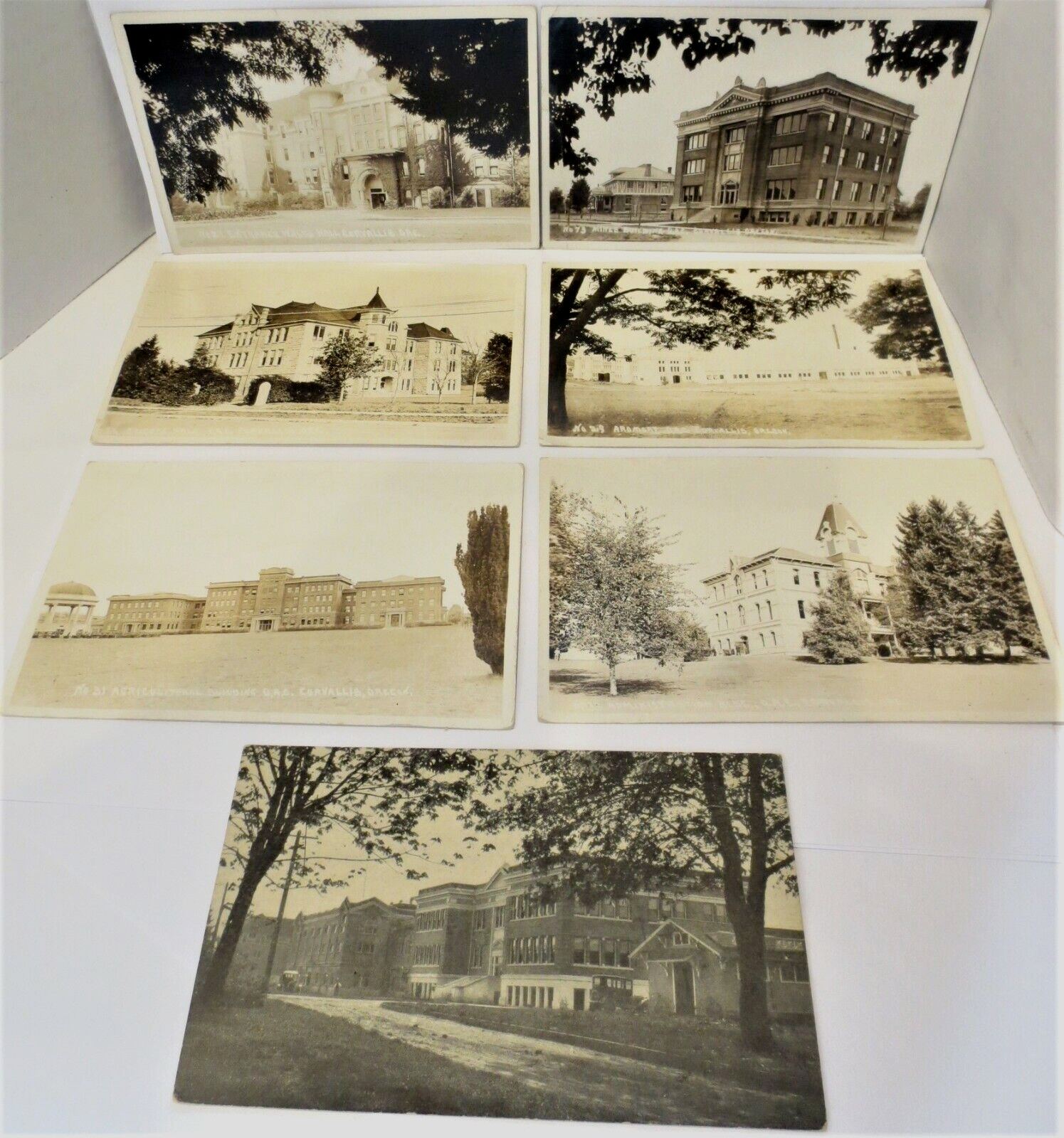 RPPC WH Mowat OSU OAC Ashland Oregon Postal Stamped Antique 1920\'s Postcard Lot