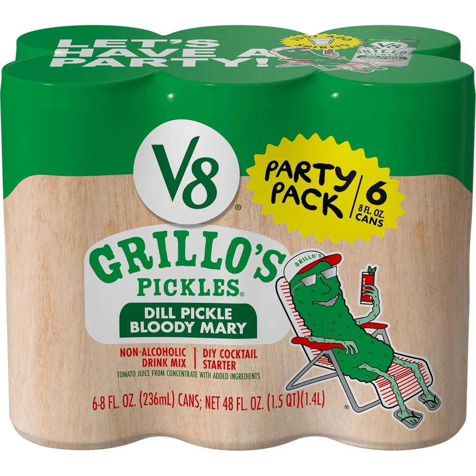 V8 Grillo's Pickles Dill Pickle Bloody Mary Mix, 8 fl oz 8 Fl Oz (Pack of 6) V8 Grillo's Pickles Dill Pickle Bloody Mary Mix, 8 fl oz 8 Fl Oz (Pack of 6)