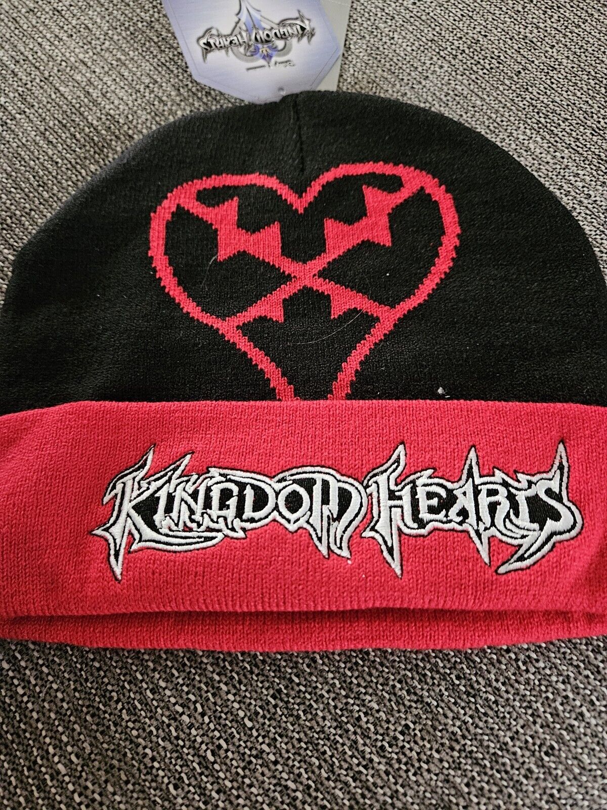 Disney Kingdom Hearts Black Red Beanie Video Game Hat HOT Topic Rare