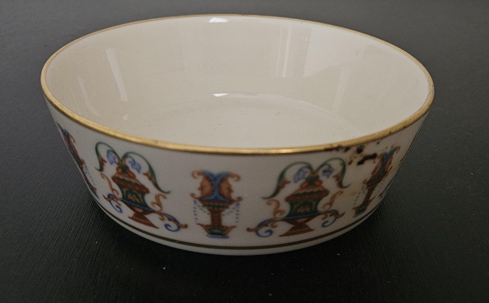 Lenox Lido Bowl 1970 Hand Painted 24K Gold Porcelain 5.75