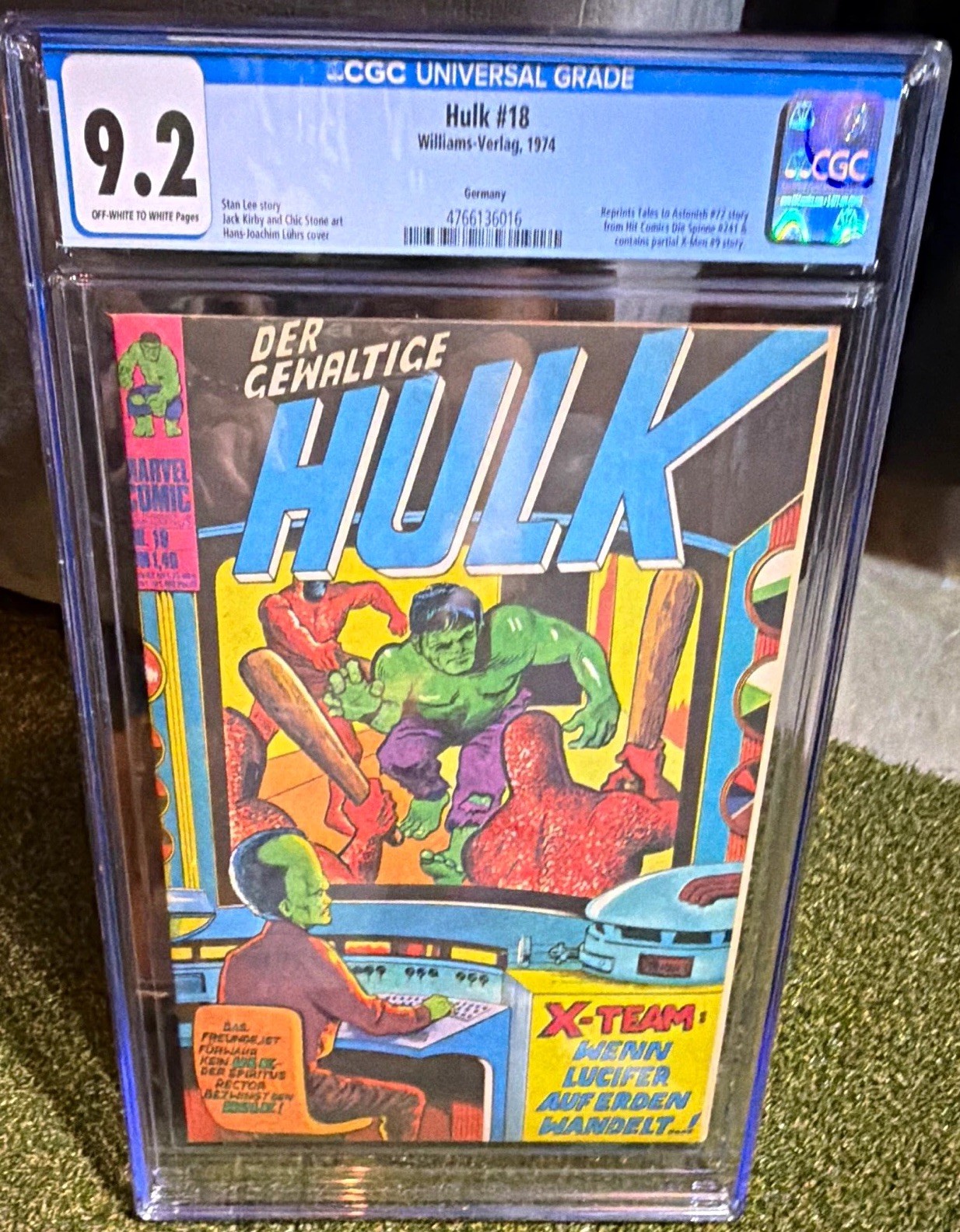 Hulk #18 CGC 9.2 Williams-Verlag 1974 German Edition Marvel Cert 4766136016 Hulk #18 CGC 9.2 Williams-Verlag 1974 German Edition Marvel Cert 4766136016
