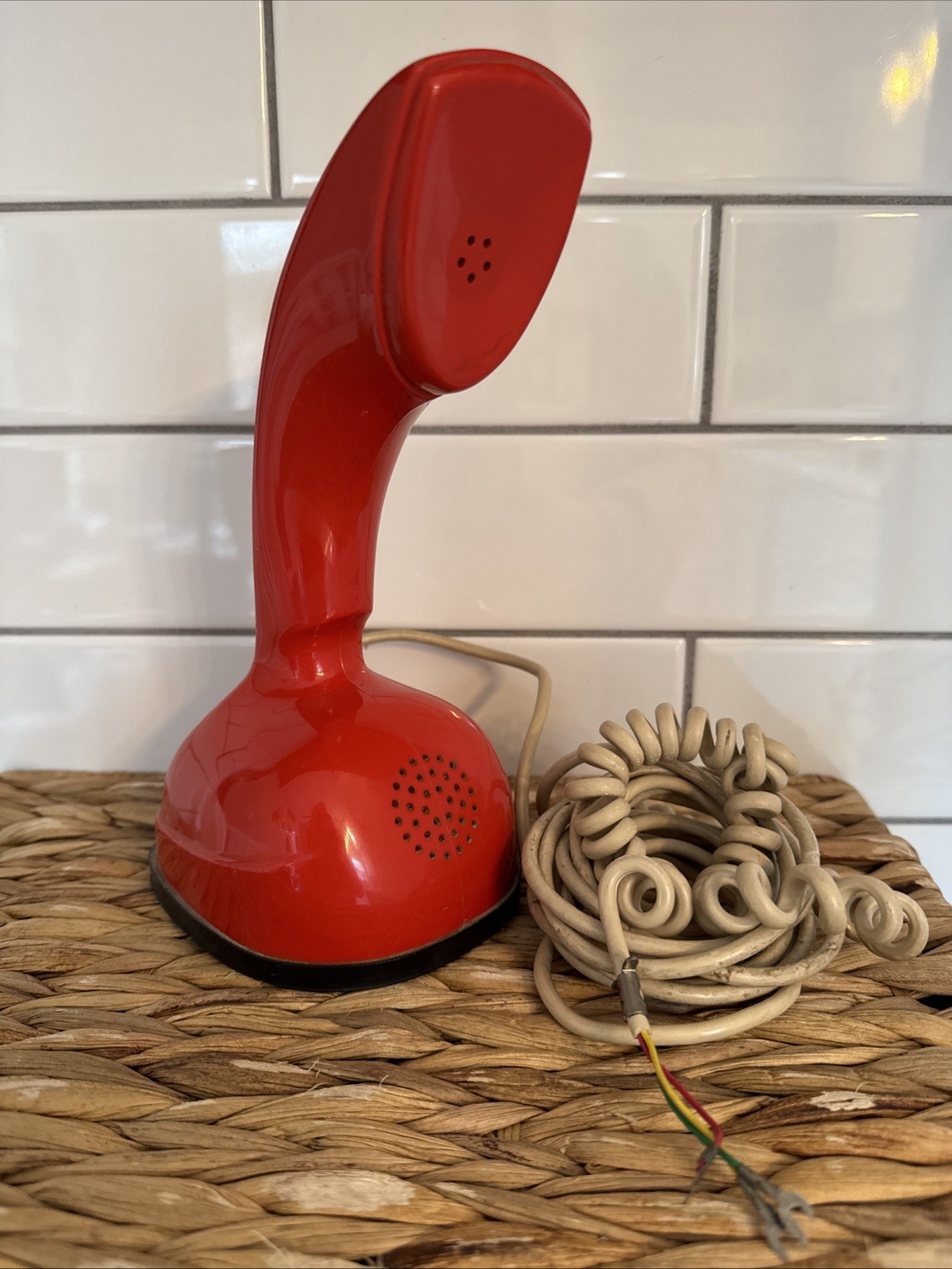 Ericofon Telephone Red Vintage Rotary MCM North Electric