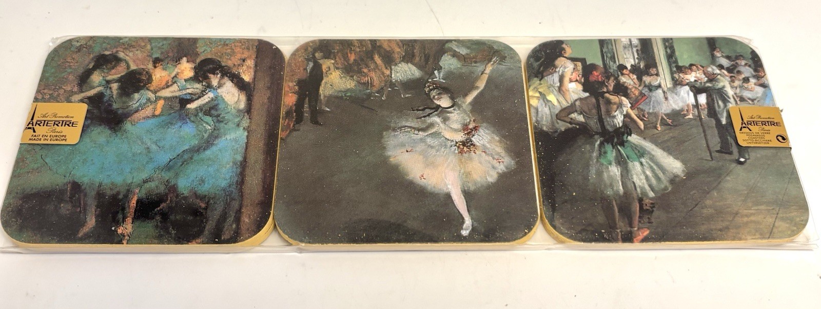 Set of 6 Artist Edgar Degas Ballerinas Cork Backed Drink Coasters Arterire NIB