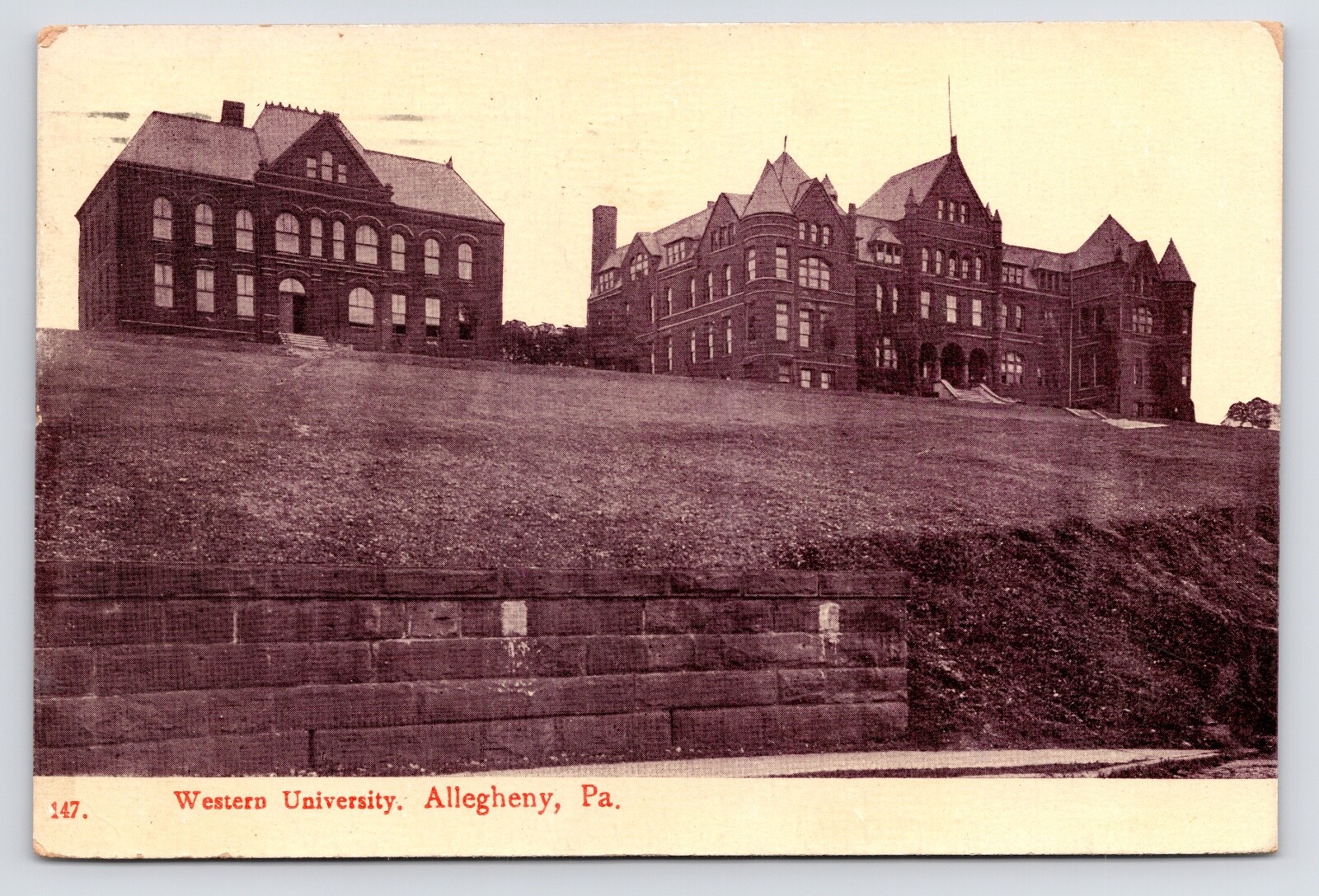 c1908~Pittsburgh Pennsylvania PA~Western University~Campus~Antique Postcard