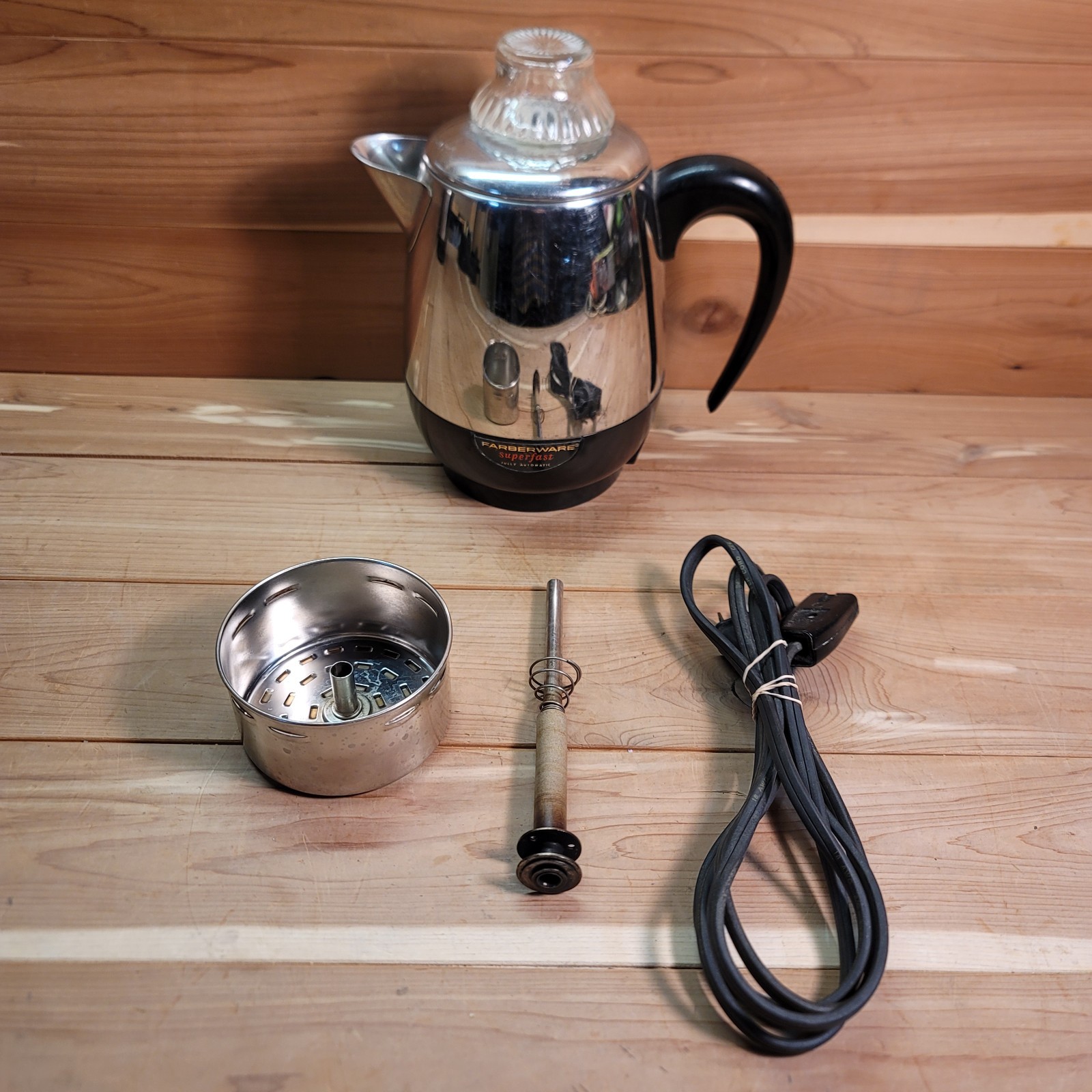 Vintage Farberware Superfast Coffee Maker Percolator Electric Model 134B READ