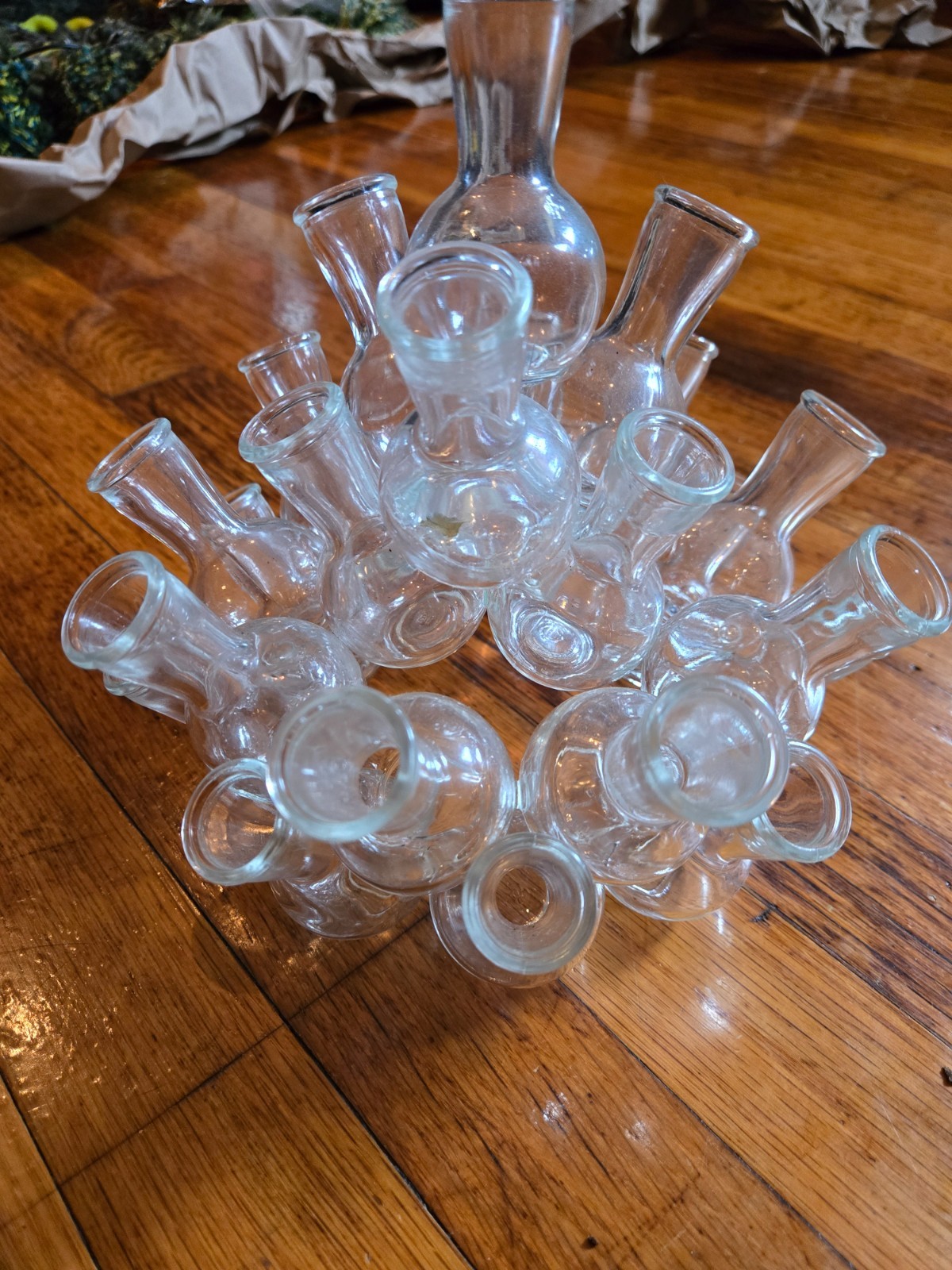 Vtg. Propagation Station 25 Vessels Stacked Cluster Glass Bud Vases 25 Vases