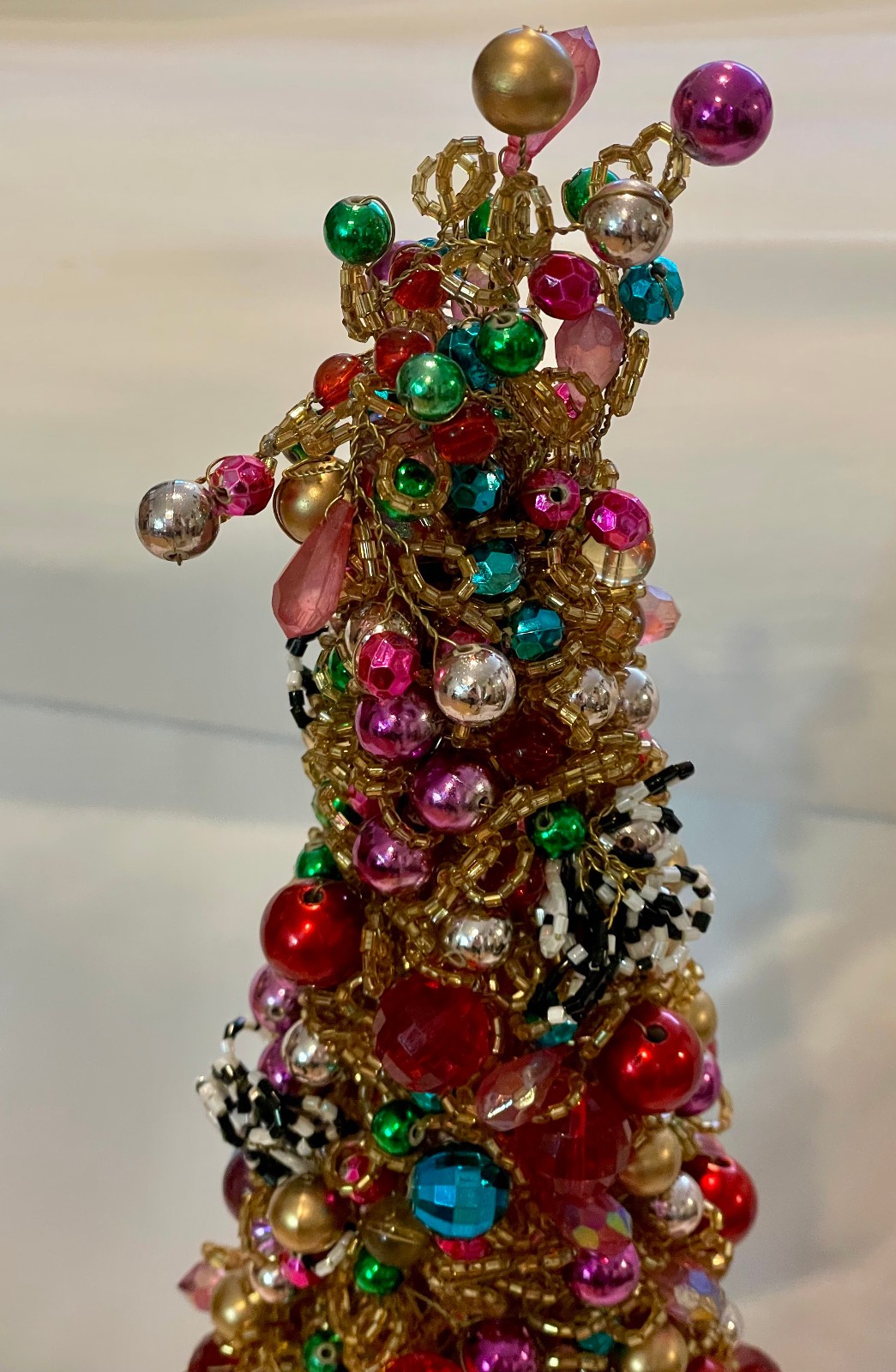 MacKenzie-Childs Bijou Beaded Jewel Tones Christmas Tree Tabletop 22\