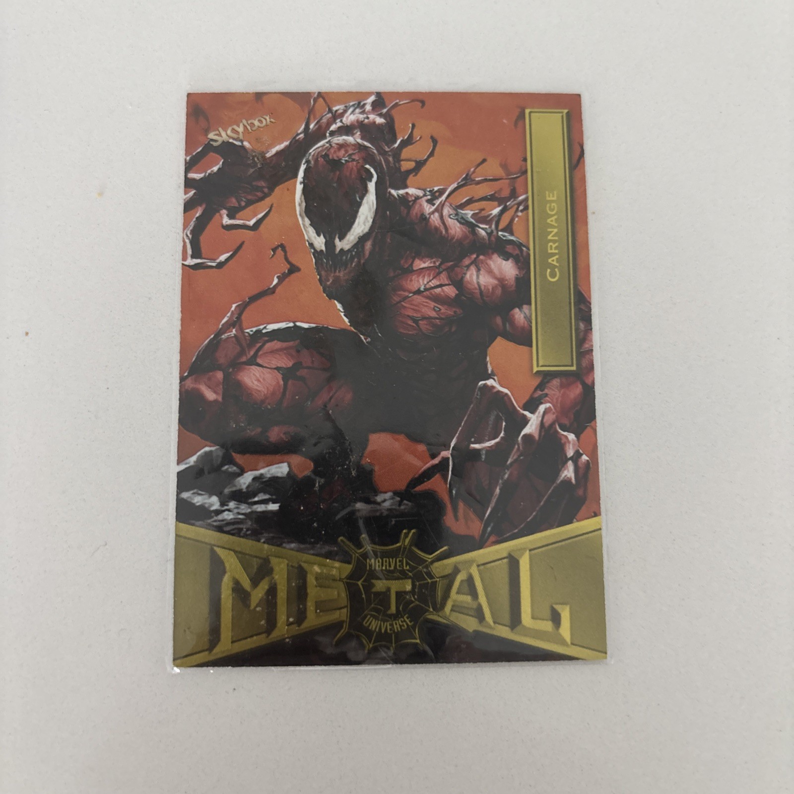 2021 Skybox Marvel Metal Universe Spider-Man Carnage Light FX Gold #18 