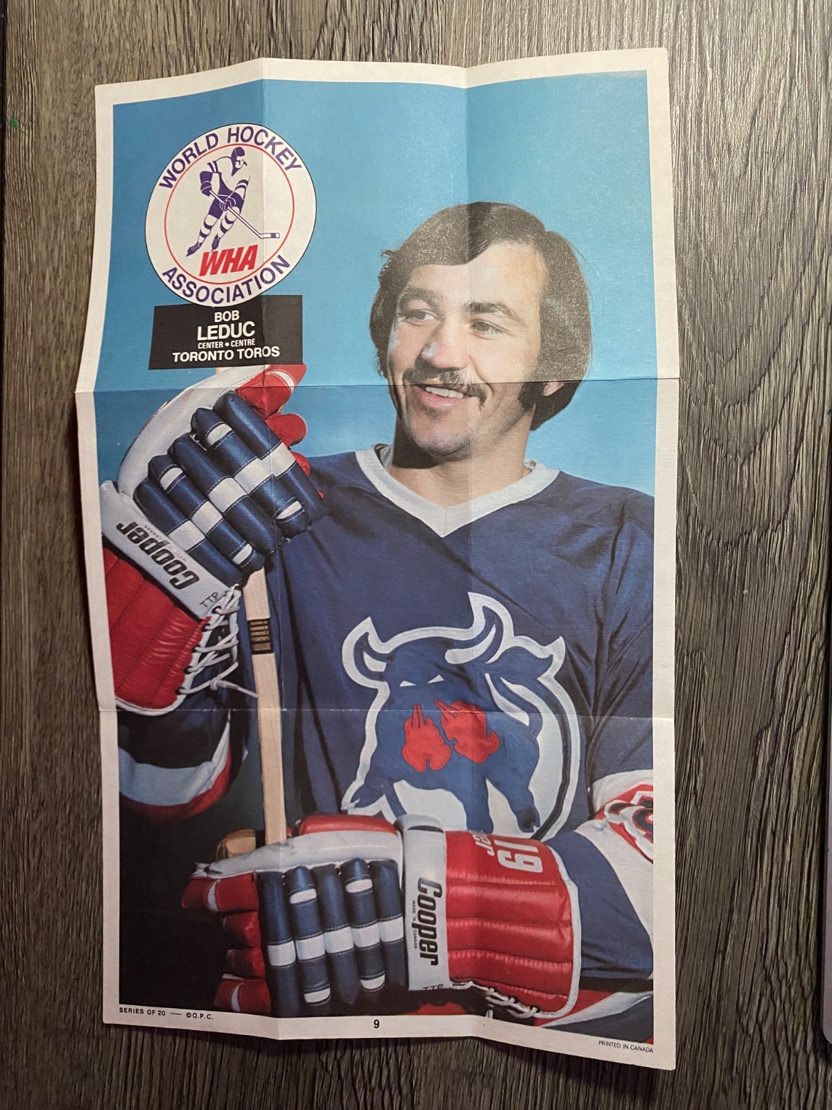 HOCKEY: 1973-73 OPC WHA POSTER = BOB LEDUC, TORONTO TOROS