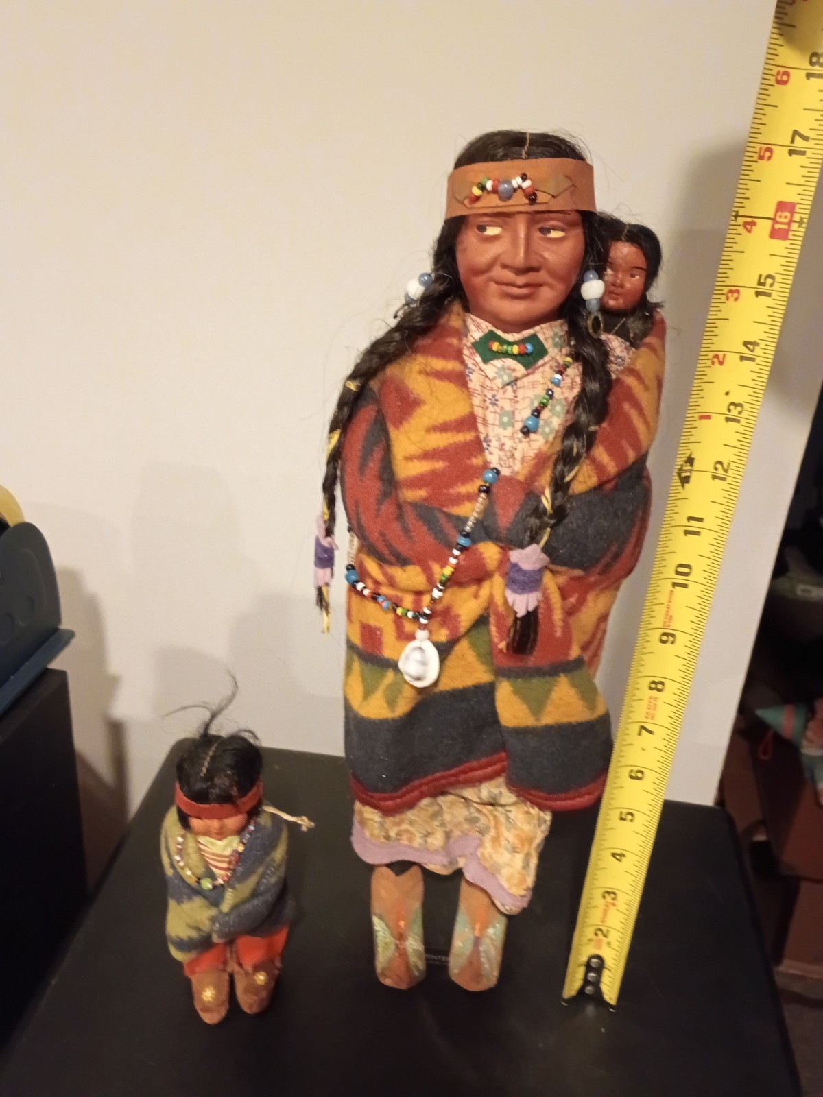 Vintage Skookum Bully Good Indian Squaw Doll with Papoose baby & Toddler 17 Vintage Skookum Bully Good Indian Squaw Doll with Papoose baby & Toddler 17