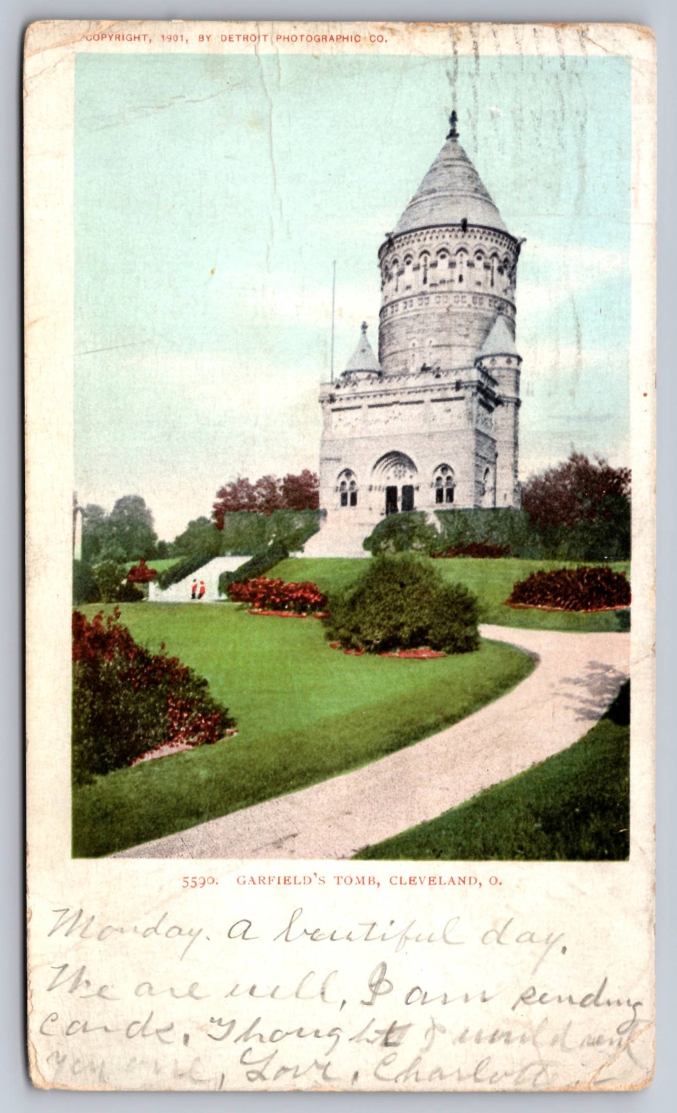 President Garfield's Tomb Cleveland Ohio Antique Postcard c.1901