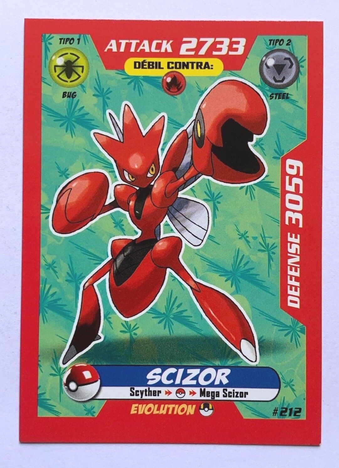 POKEMON TCG 3R V2 #212 SCIZOR Card PERU 2018 South America Edition Pokedex