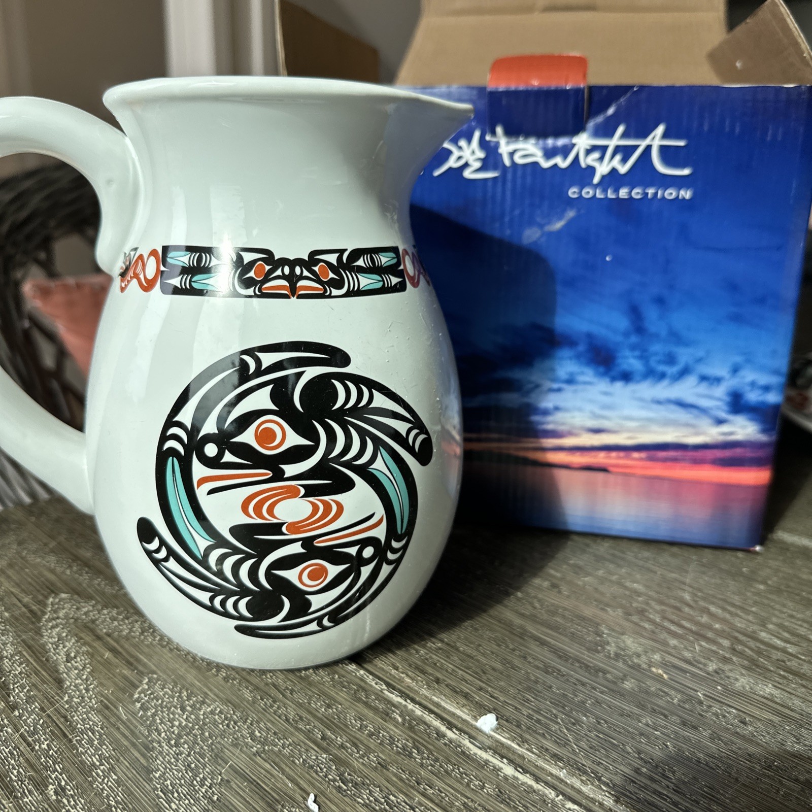 Dale Faulstich Collection Ceramic Water Pitcher Pacific NW Tribal Art NIB Signed
