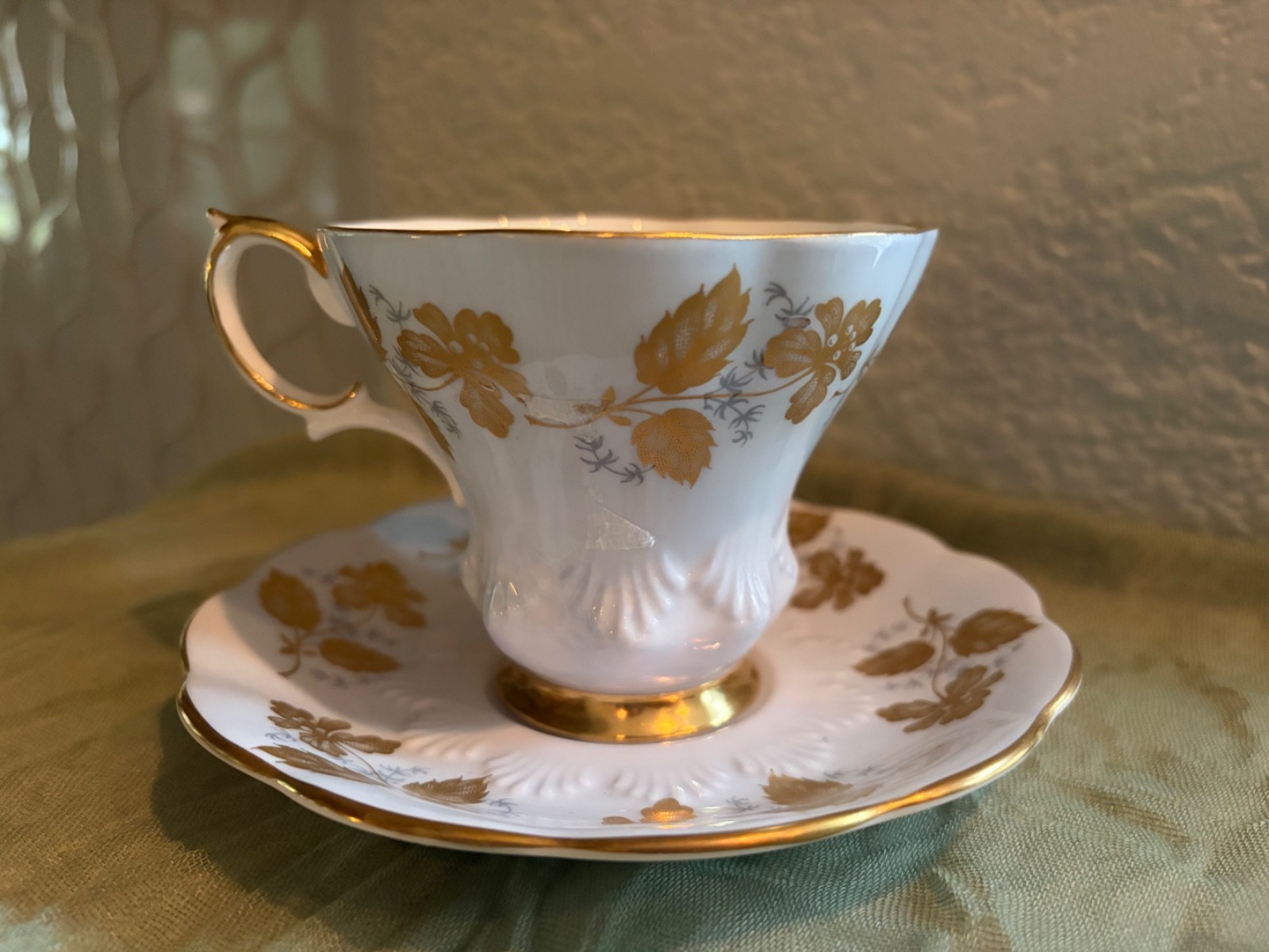 VINTAGE ROYAL ALBERT TEA CUP and saucer baby blue and gold lyric style- ENGLAND VINTAGE ROYAL ALBERT TEA CUP and saucer baby blue and gold lyric style- ENGLAND