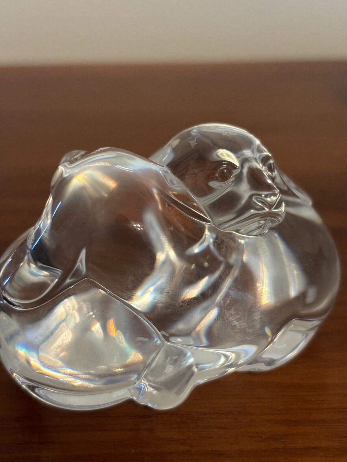 Vintage Steuben Puppy Love Hand Cooler Paperweight Crystal - Signed -free S&H
